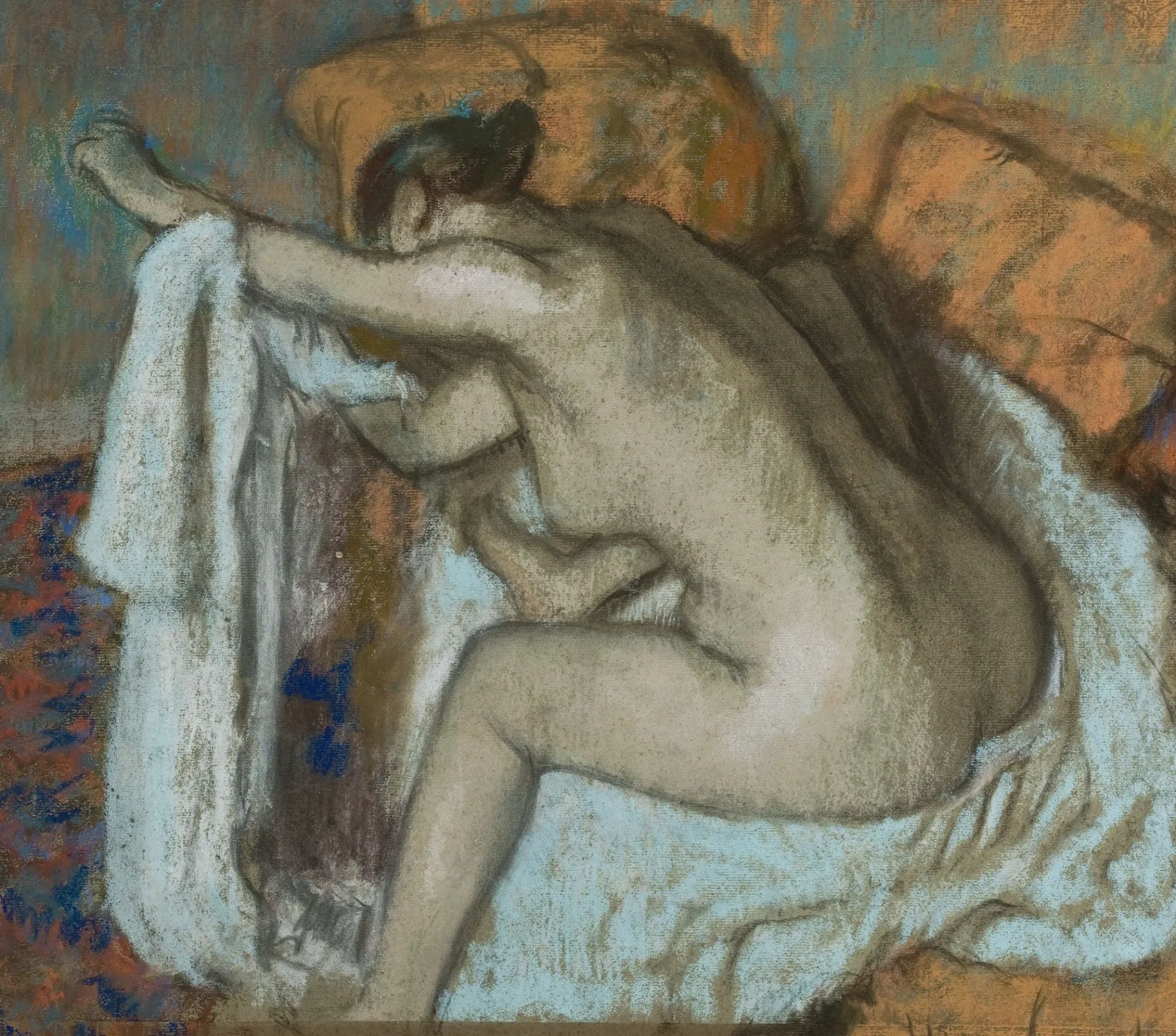 after_the_bath_woman_drying_herself__edgar_degas_2.webp Galerie Mont After the bath, Woman drying herself - Edgar Degas^ Degas