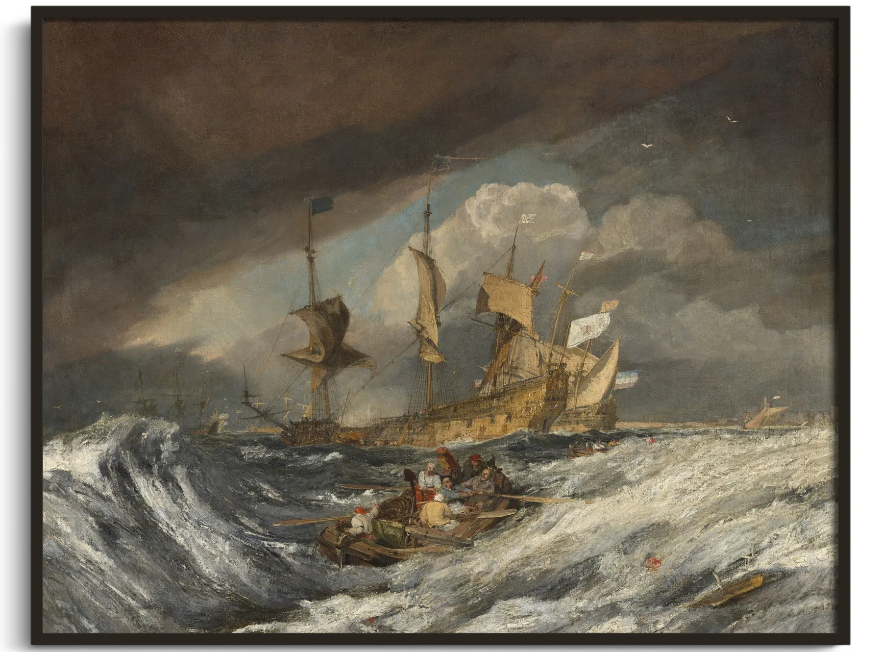 Galerie Mont Boats Carrying Out Anchors to the Dutch Men of War - William Turner^ Turner