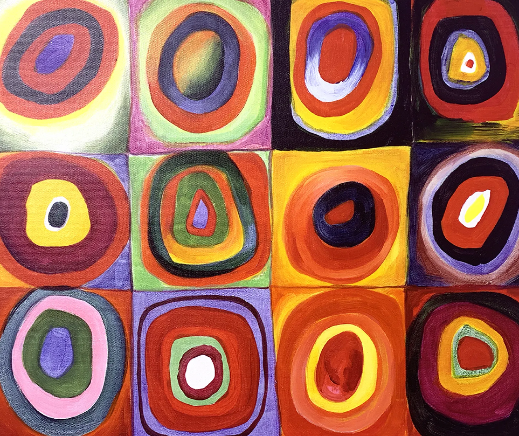 Galerie Mont Color Study, Squares with Concentric Circles - Vassily Kandinsky^ Kandinsky