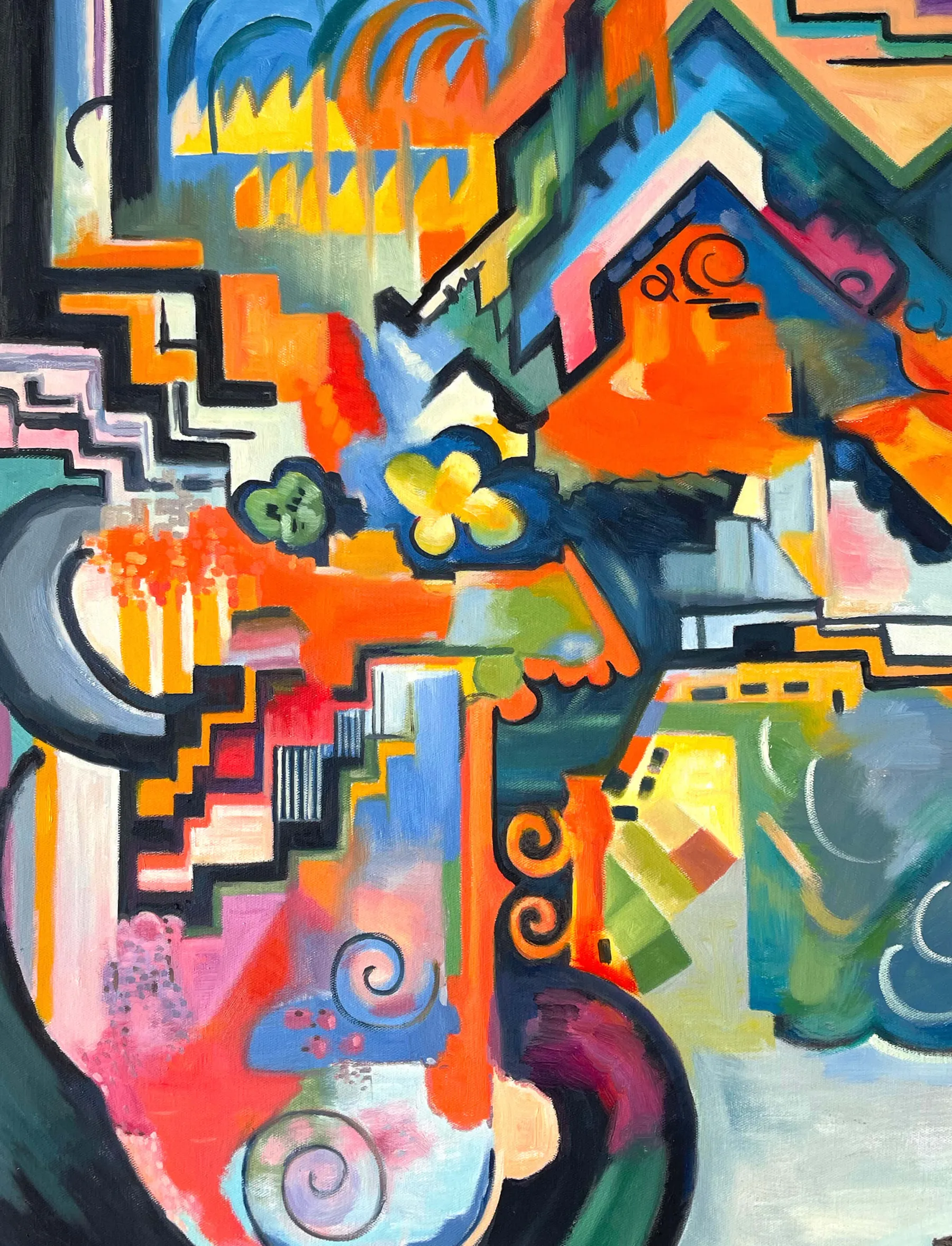 Galerie Mont Colored composition Tribute to Bach - August Macke^ Macke