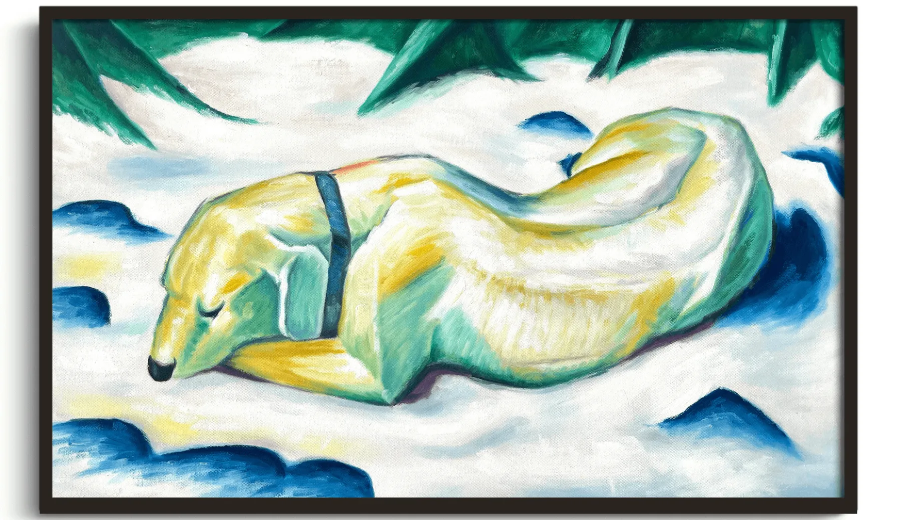 Galerie Mont Dog lying in the snow - Franz Marc^ Franz Marc