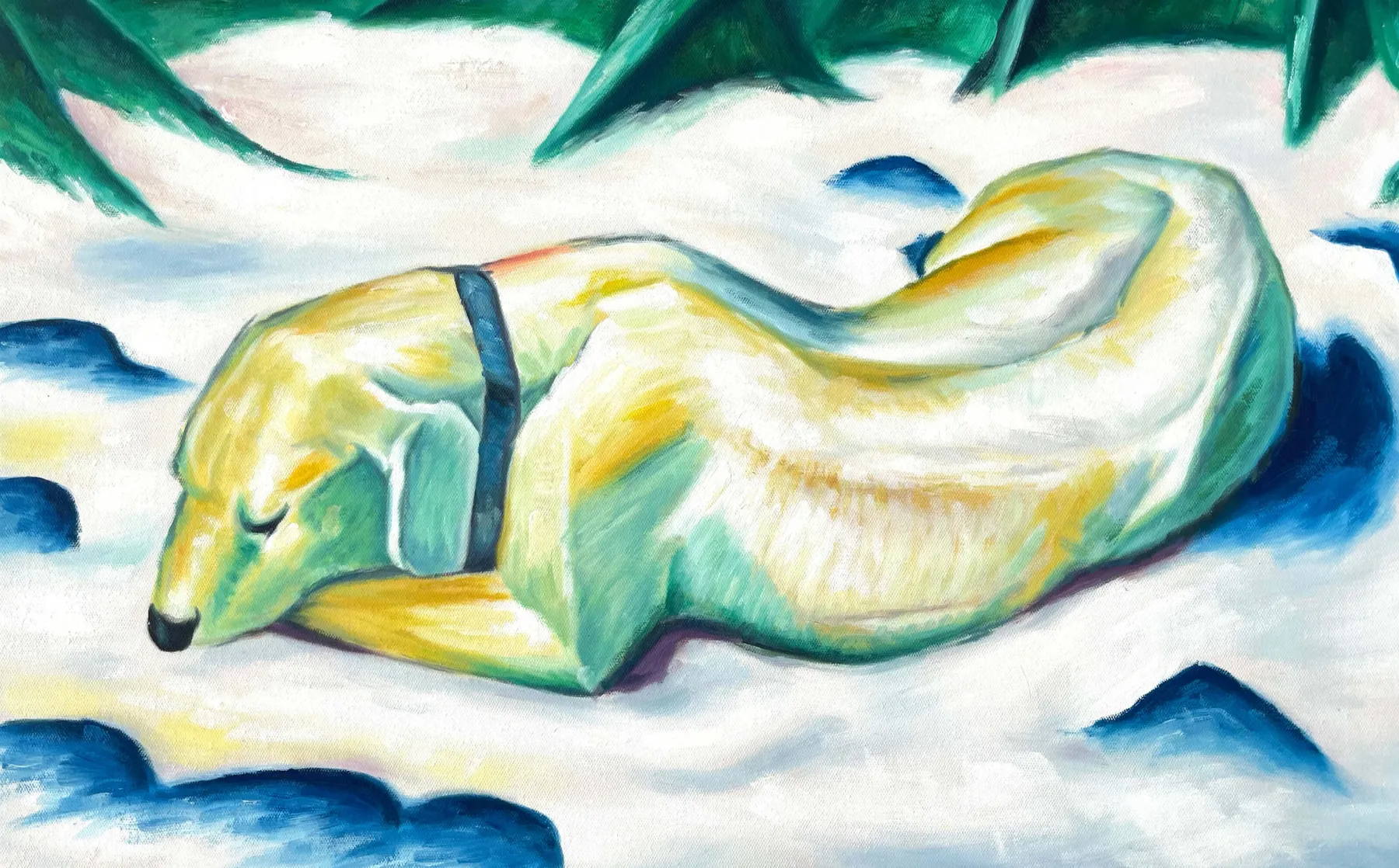 Galerie Mont Dog lying in the snow - Franz Marc^ Franz Marc
