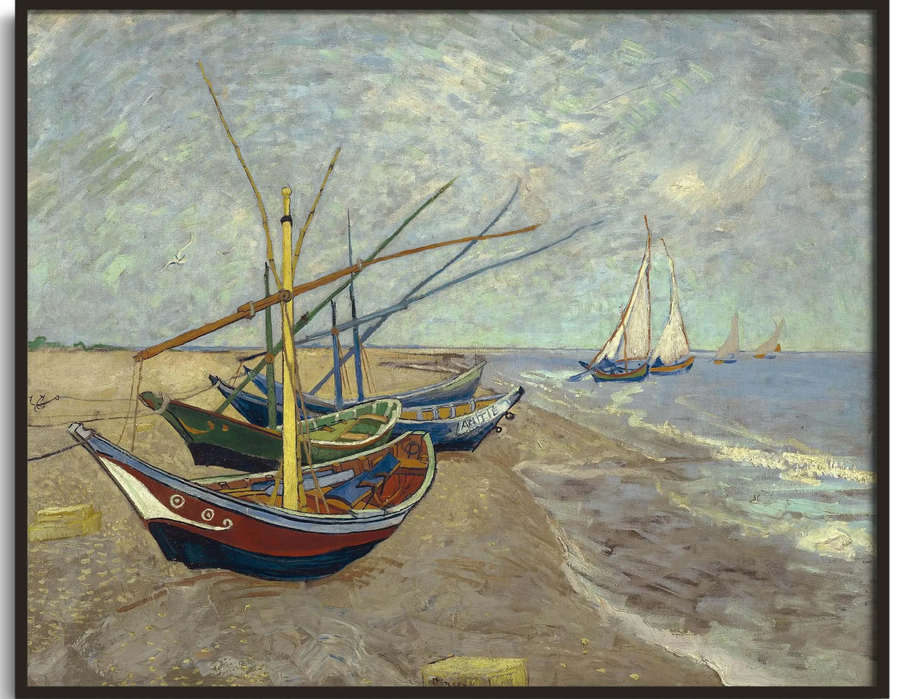 Galerie Mont Fishing boats on the beach of Les Saintes-Maries - Vincent Van Gogh^ Van Gogh