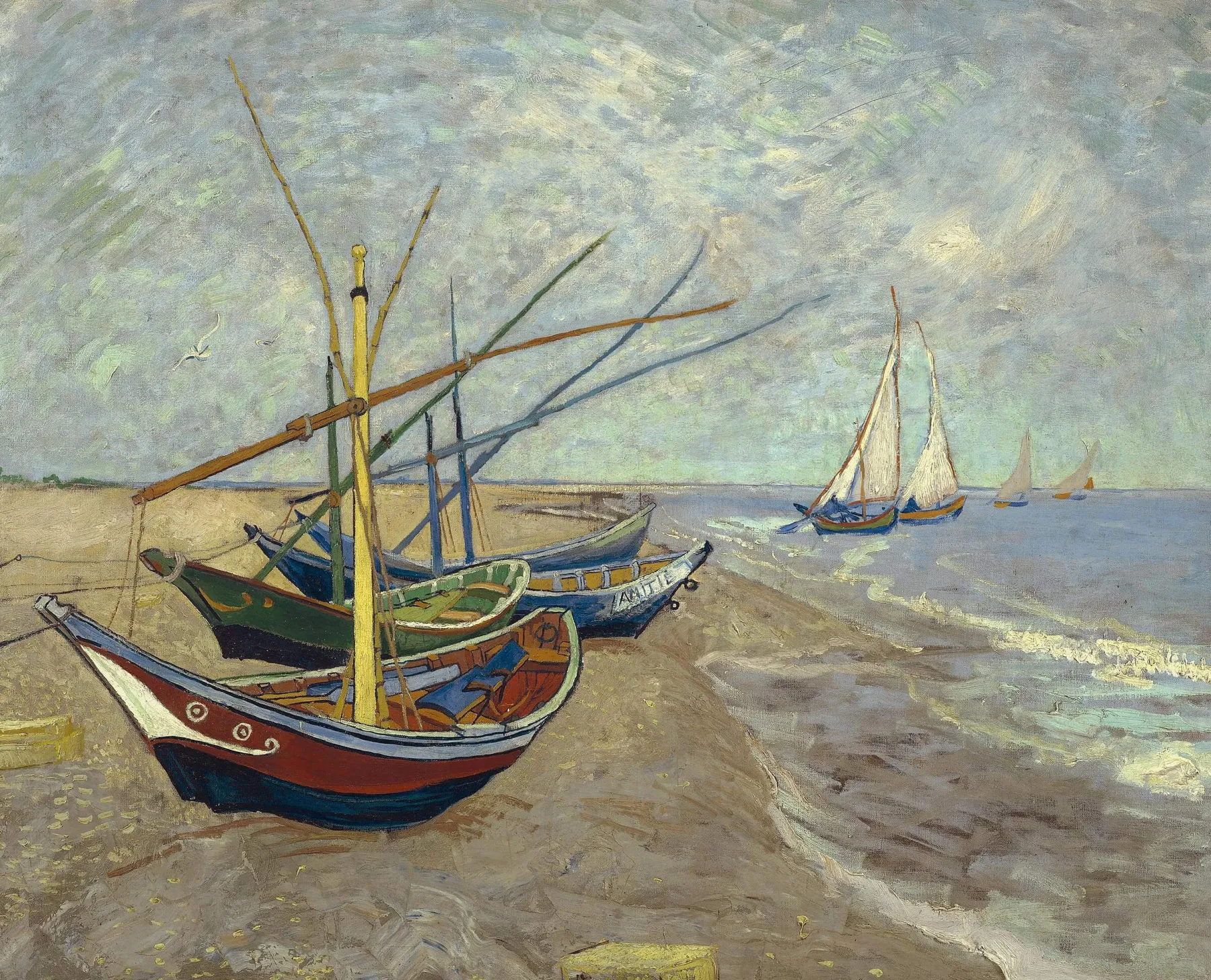 Galerie Mont Fishing boats on the beach of Les Saintes-Maries - Vincent Van Gogh^ Van Gogh
