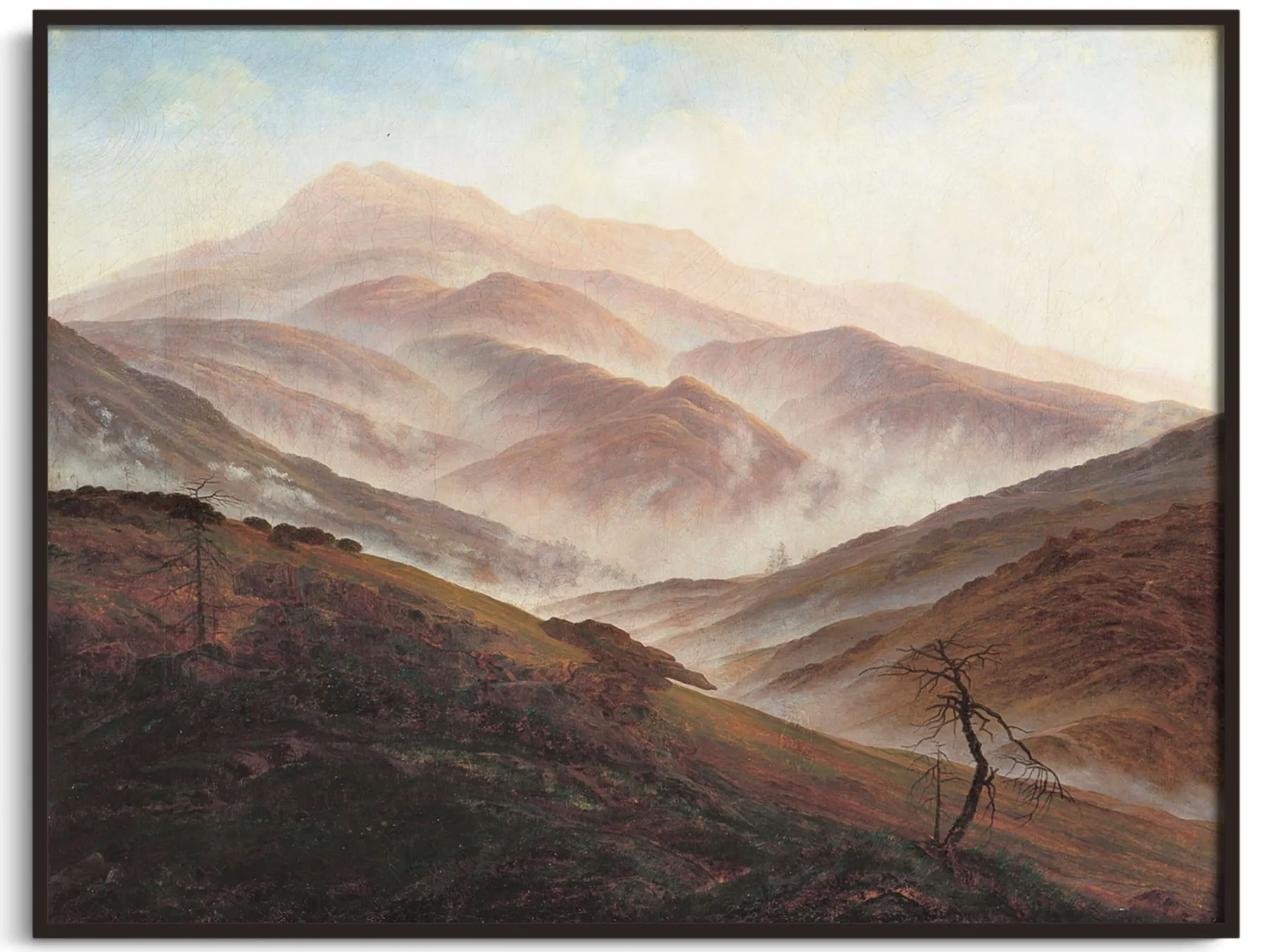 Galerie Mont Giant Mountains Landscape with Rising Fog - Caspar David Friedrich^ Friedrich