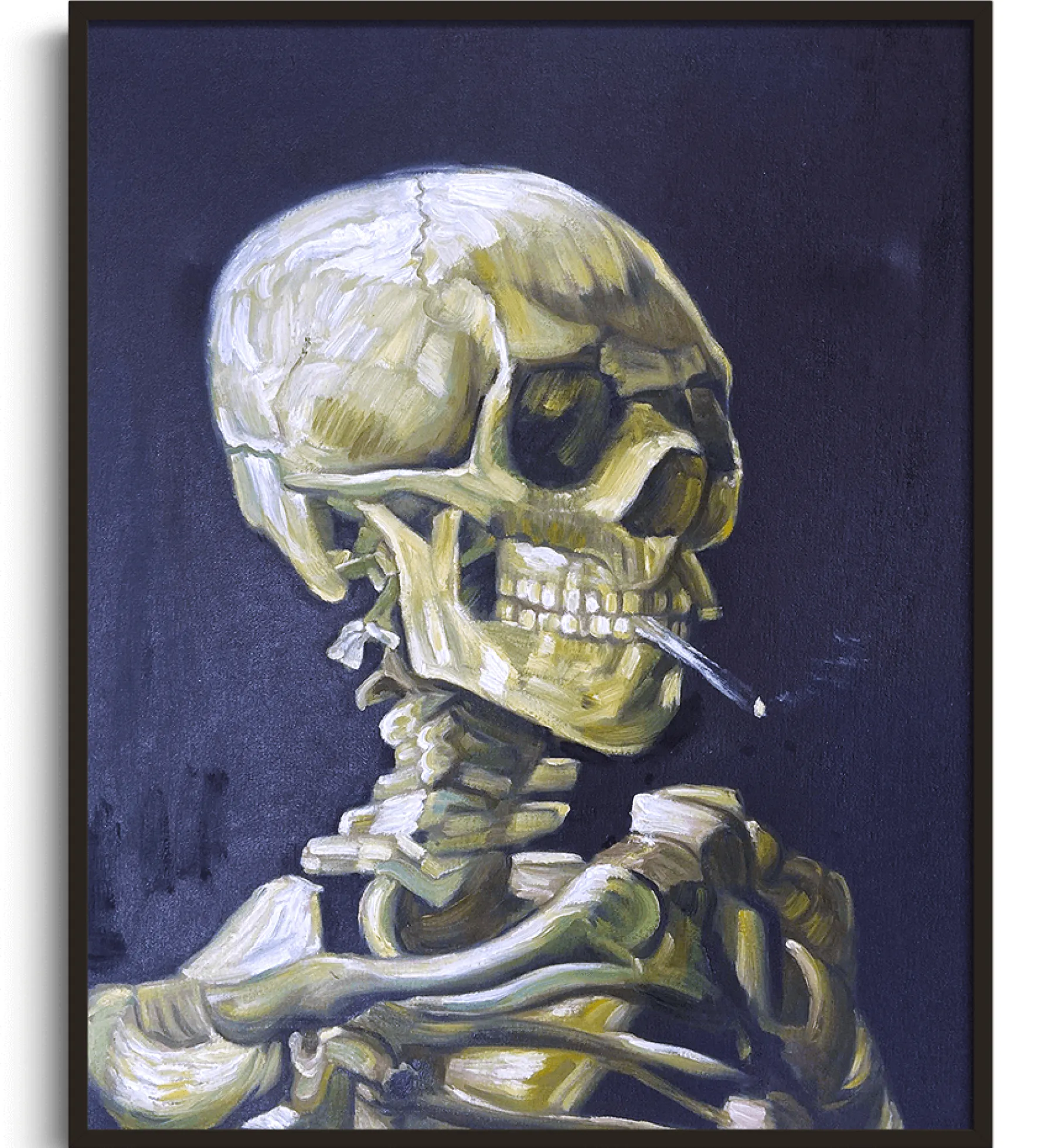 Galerie Mont Head of a Skeleton with a Burning Cigarette - Vincent Van Gogh^ Van Gogh