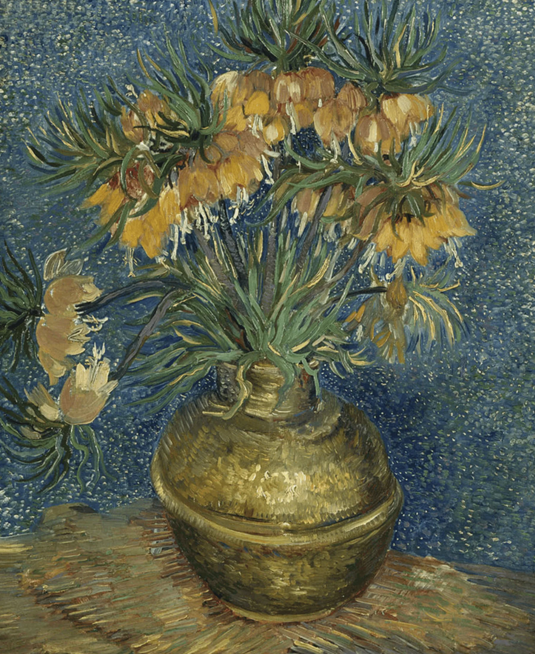 Galerie Mont Imperial Fritillaries in a Copper Vase - Vincent Van Gogh^ Van Gogh