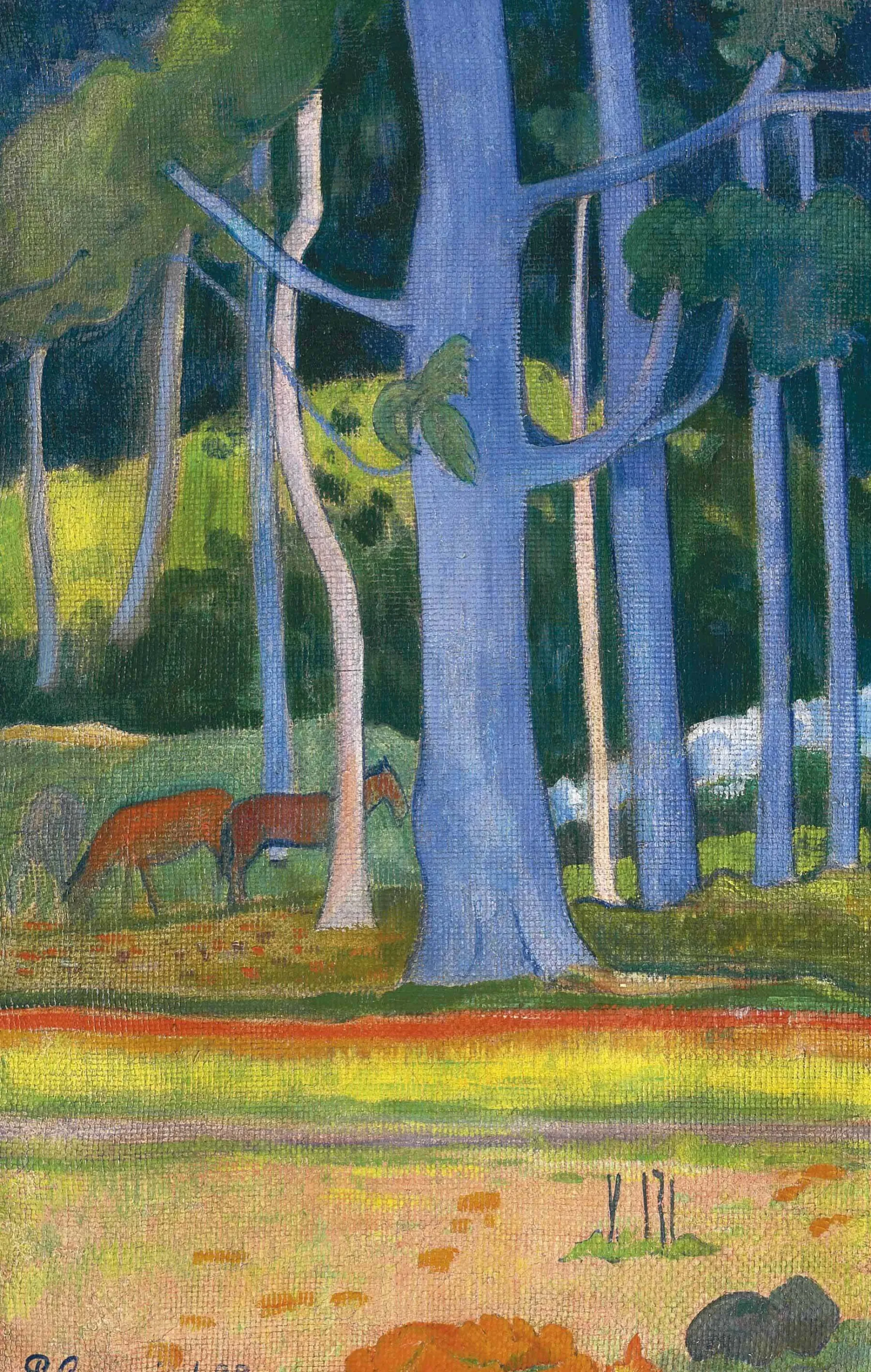Galerie Mont Landscape with blue trunks - Paul Gauguin^ Gauguin