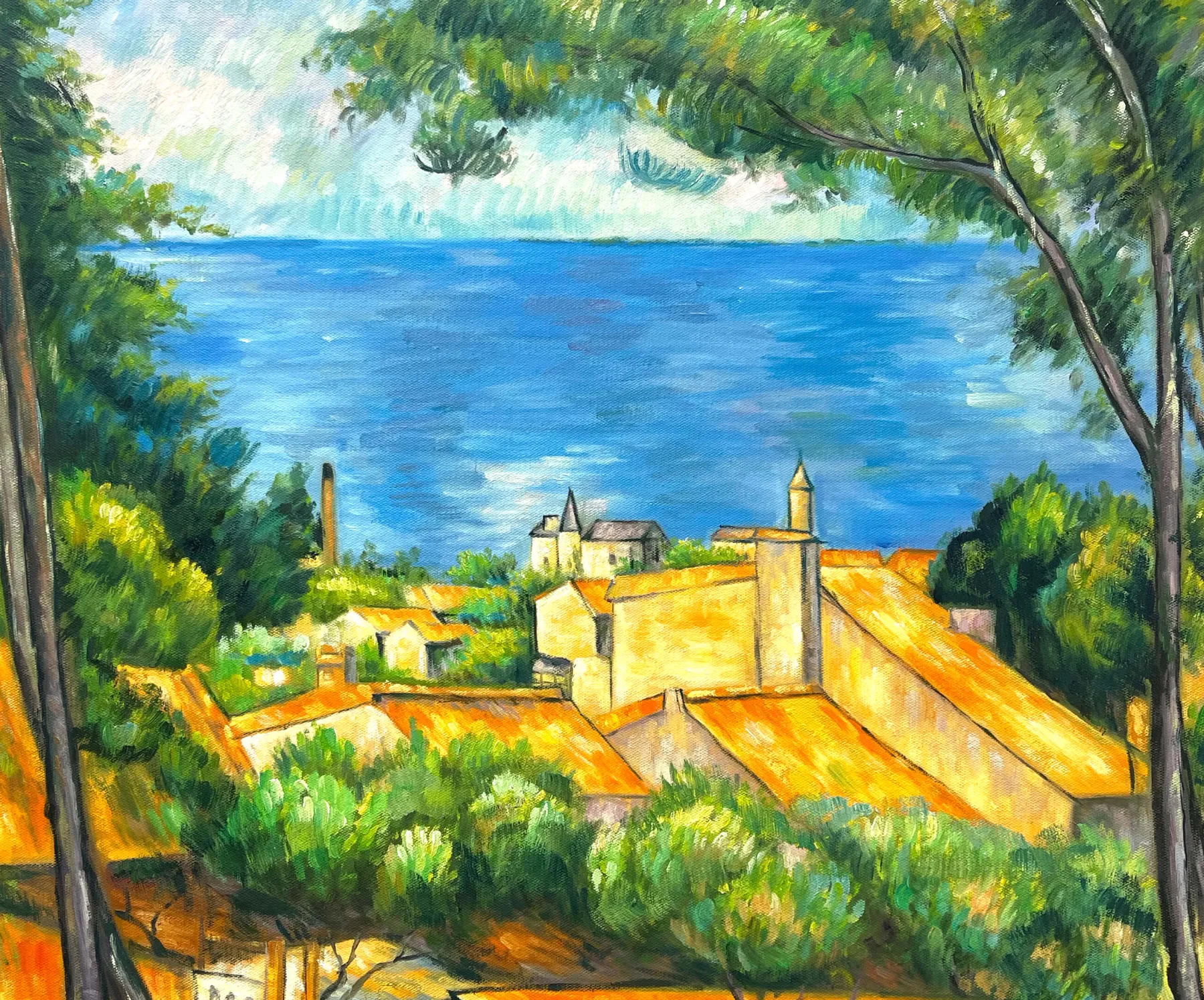 Galerie Mont L'Estaque with red roofs – Paul Cézanne^ Cézanne