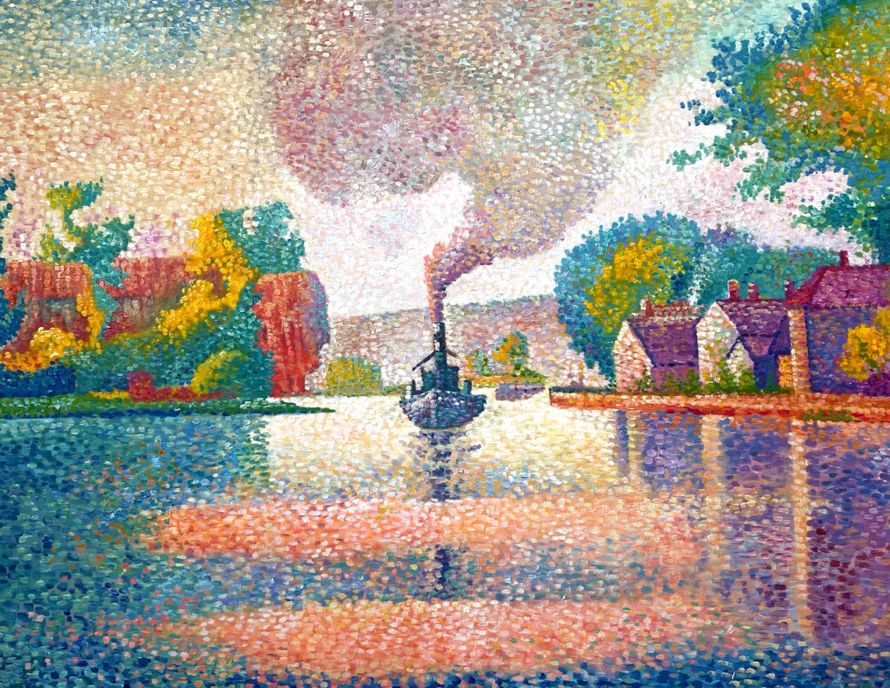 Galerie Mont L'Hirondelle Steamer on the Seine - Paul Signac^ Signac