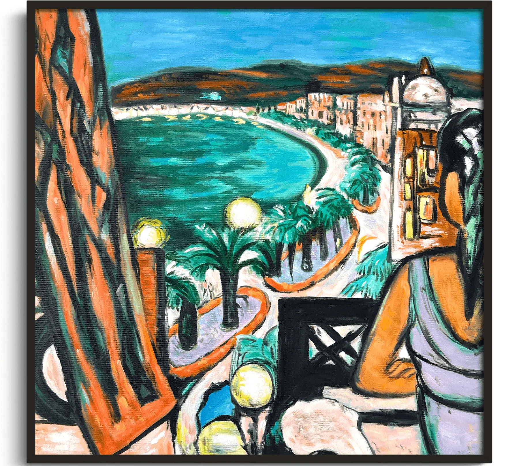 Galerie Mont Nice from the hotel by night - Max Beckmann^ Beckmann