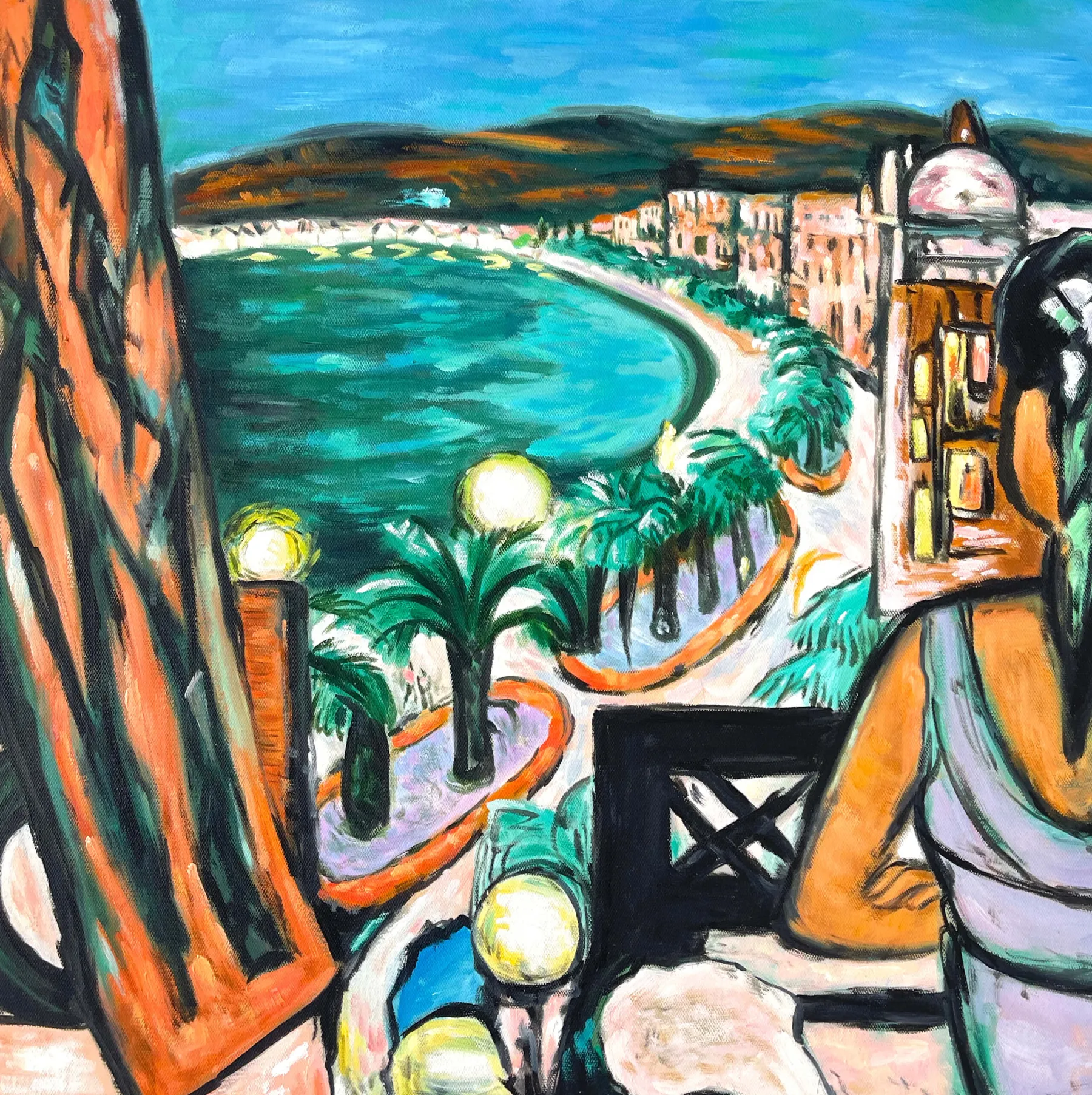 Galerie Mont Nice from the hotel by night - Max Beckmann^ Beckmann