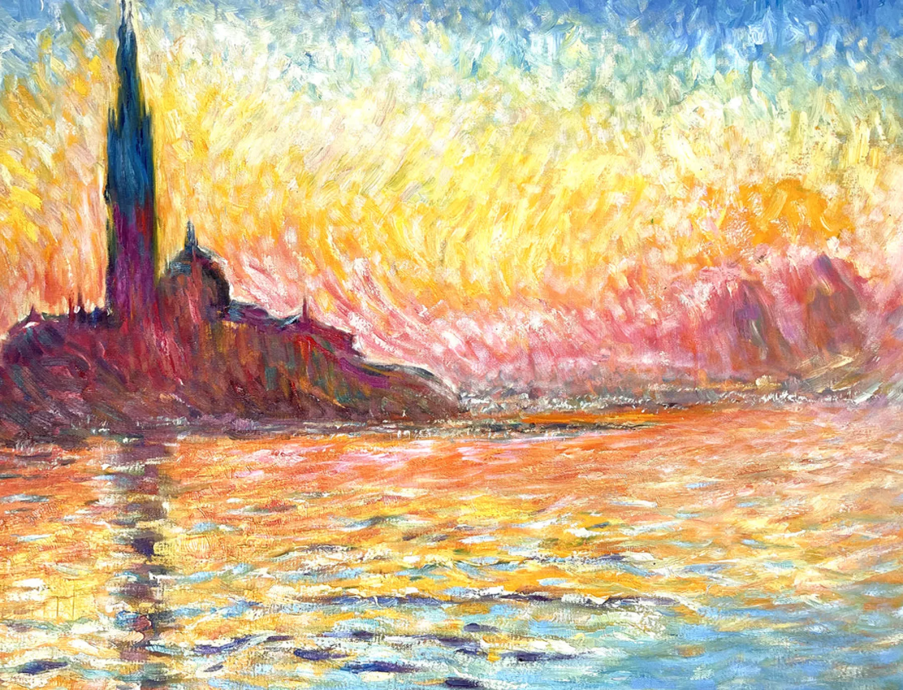 Galerie Mont San Giorgio Maggiore at Dusk - Claude Monet^ Monet