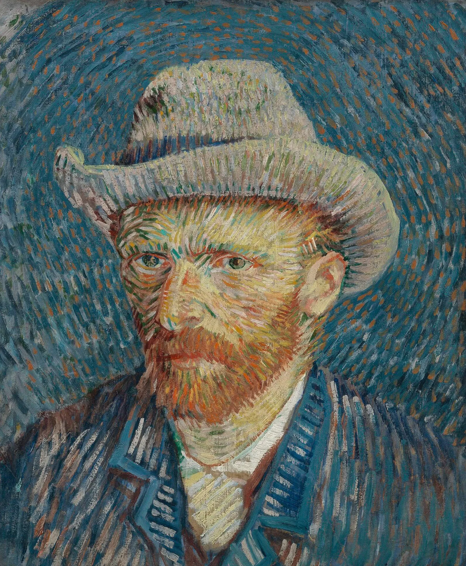 Galerie Mont Self-portrait with grey felt hat - Vincent Van Gogh^ Van Gogh