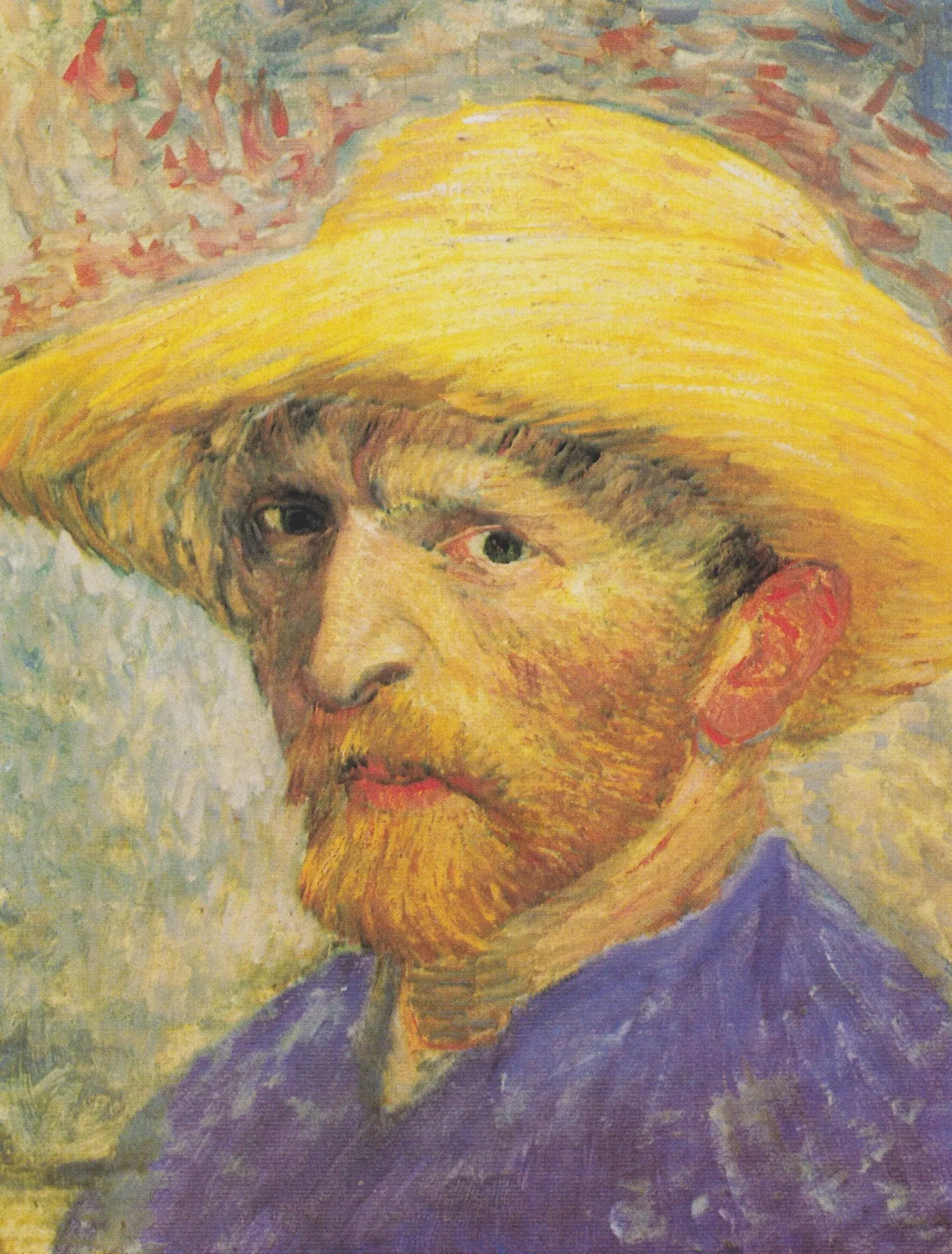 Galerie Mont Self-portrait with straw hat - Vincent Van Gogh^ Van Gogh