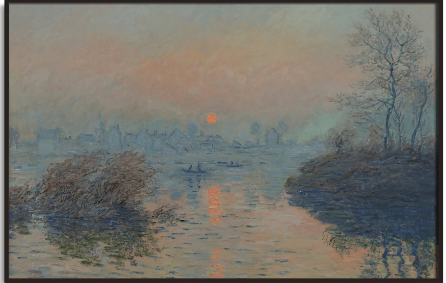 Galerie Mont Setting sun on the Seine at Lavacourt, winter effect - Claude Monet^ Monet