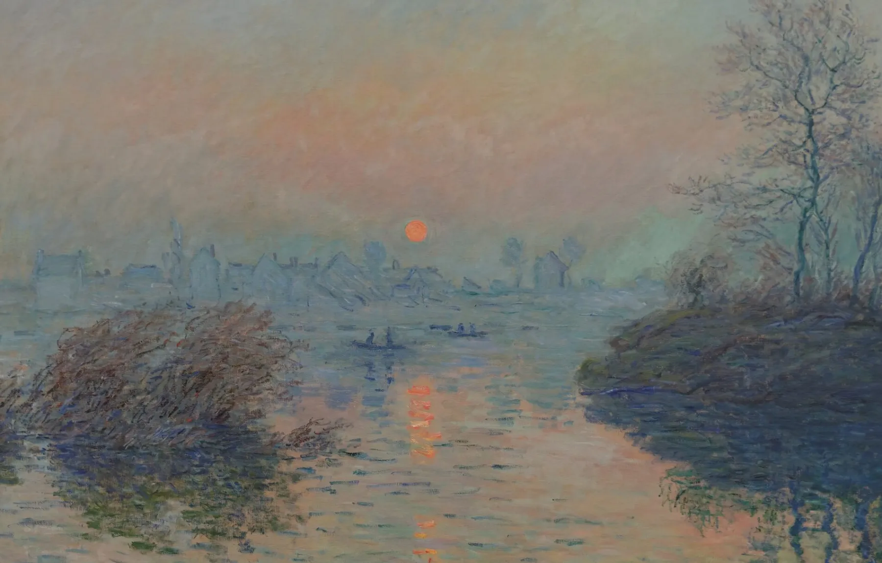 Galerie Mont Setting sun on the Seine at Lavacourt, winter effect - Claude Monet^ Monet