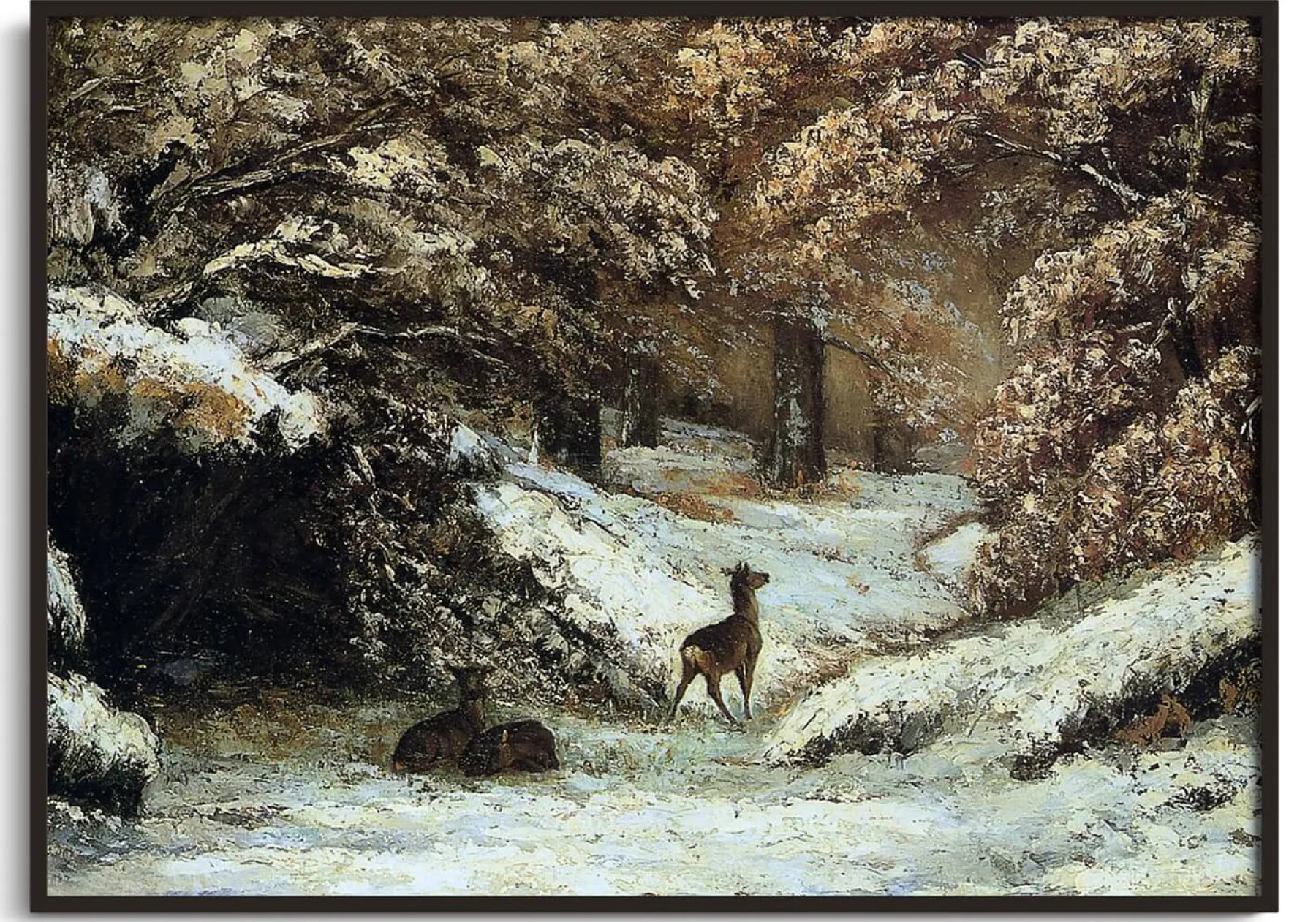 Galerie Mont Shedding deer in winter - Gustave Courbet^ Courbet