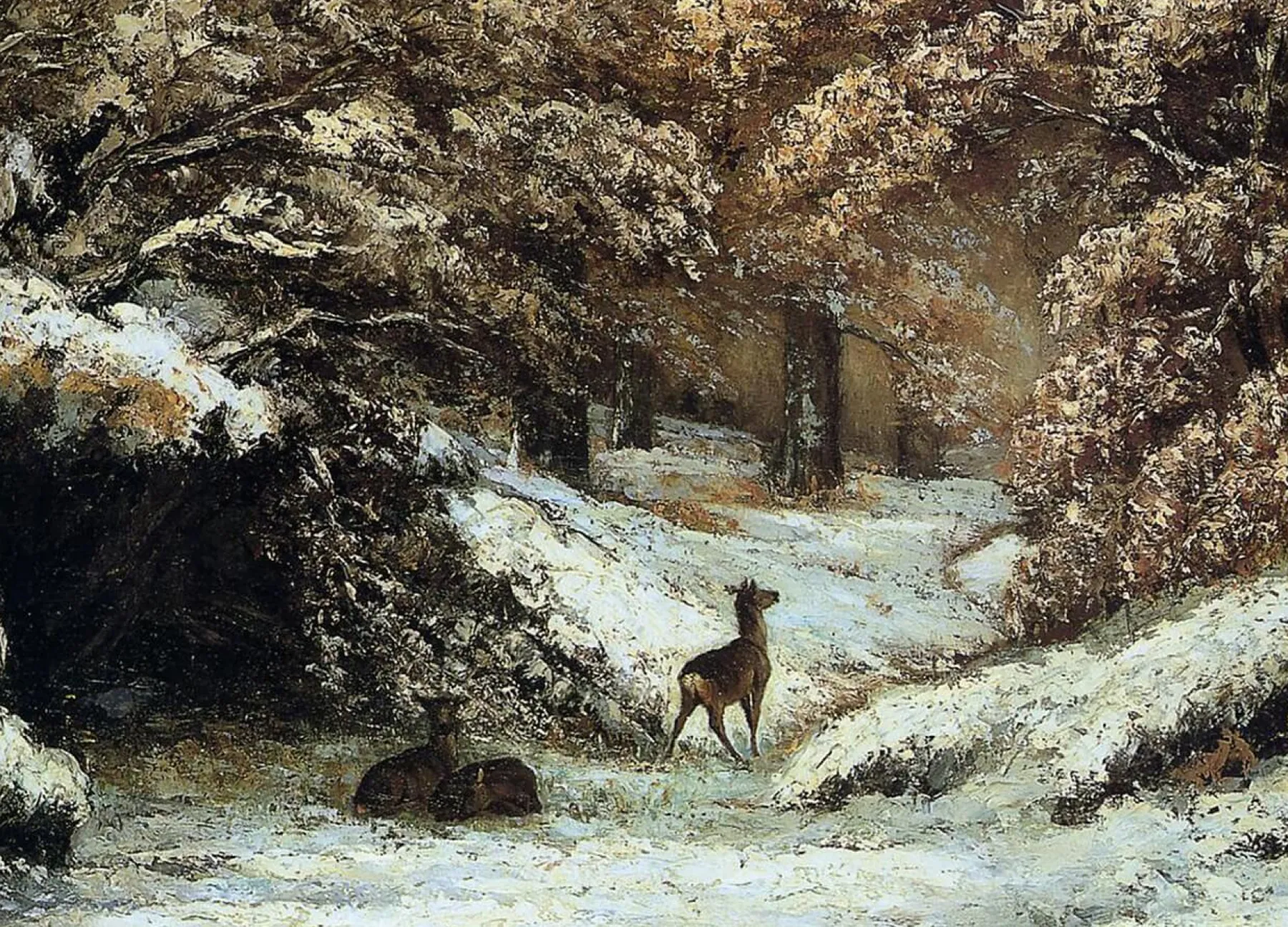 Galerie Mont Shedding deer in winter - Gustave Courbet^ Courbet