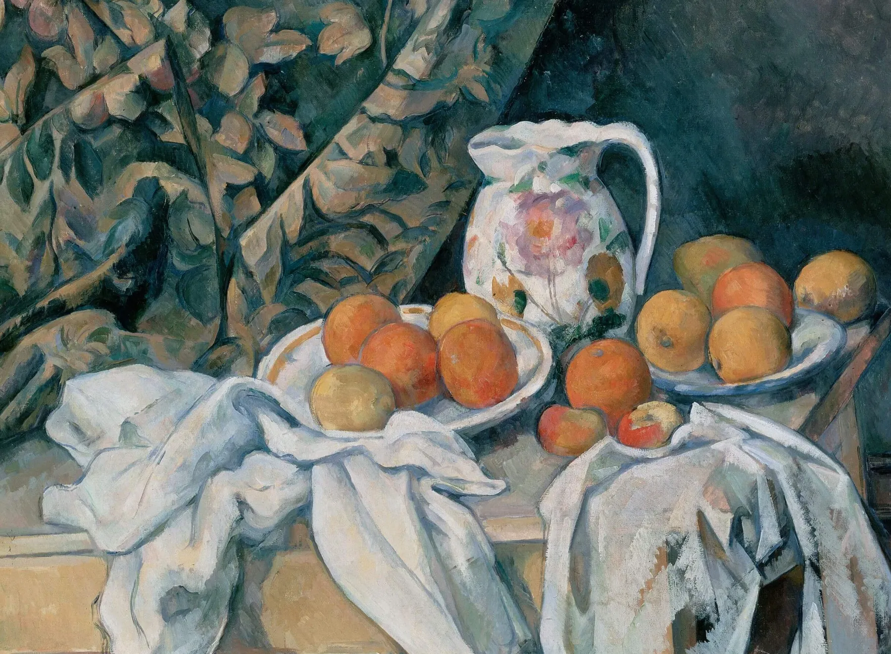 Galerie Mont Still life with a curtain - Paul Cézanne^ Cézanne