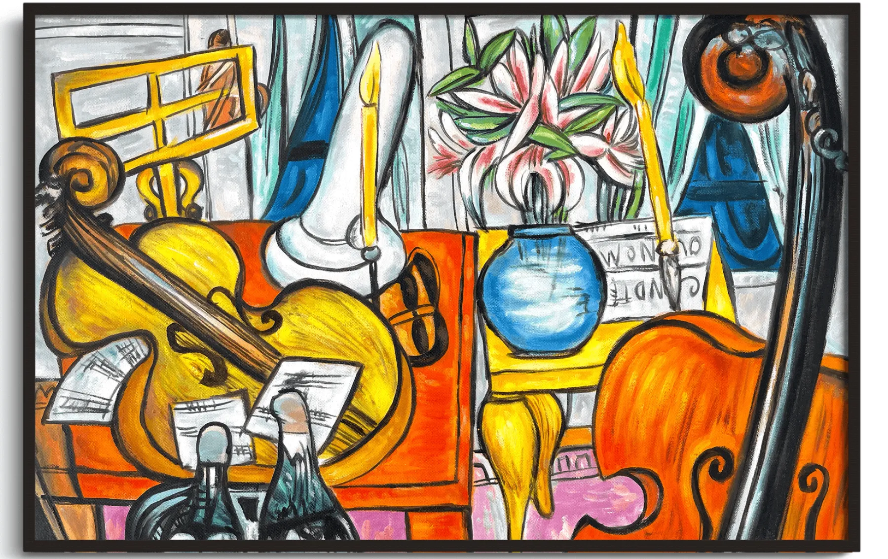 Galerie Mont Still life with cello and double bass - Max Beckmann^ Beckmann