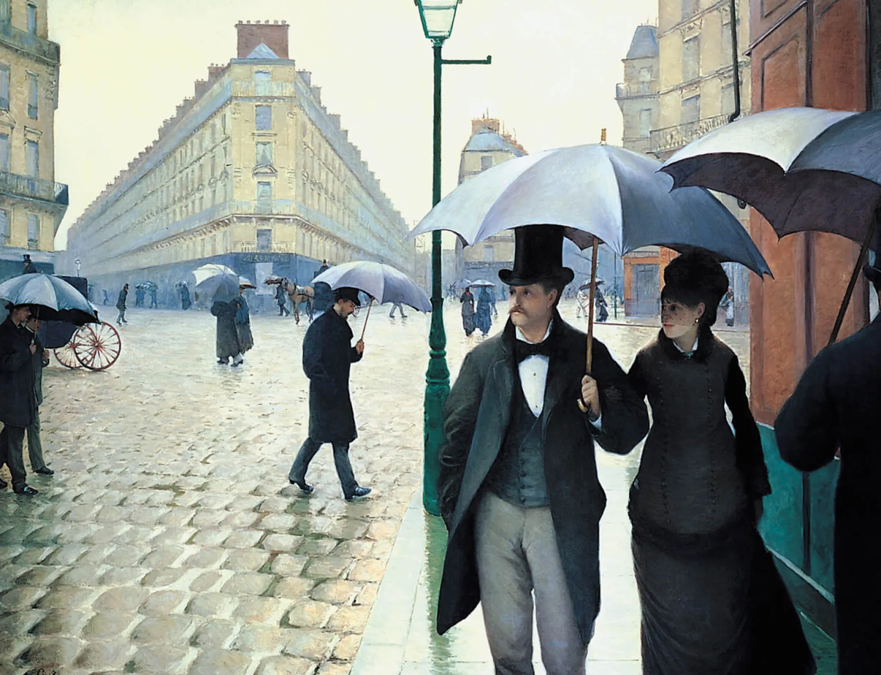 Galerie Mont Street of Paris, rainy day - Gustave Caillebotte^ Caillebotte