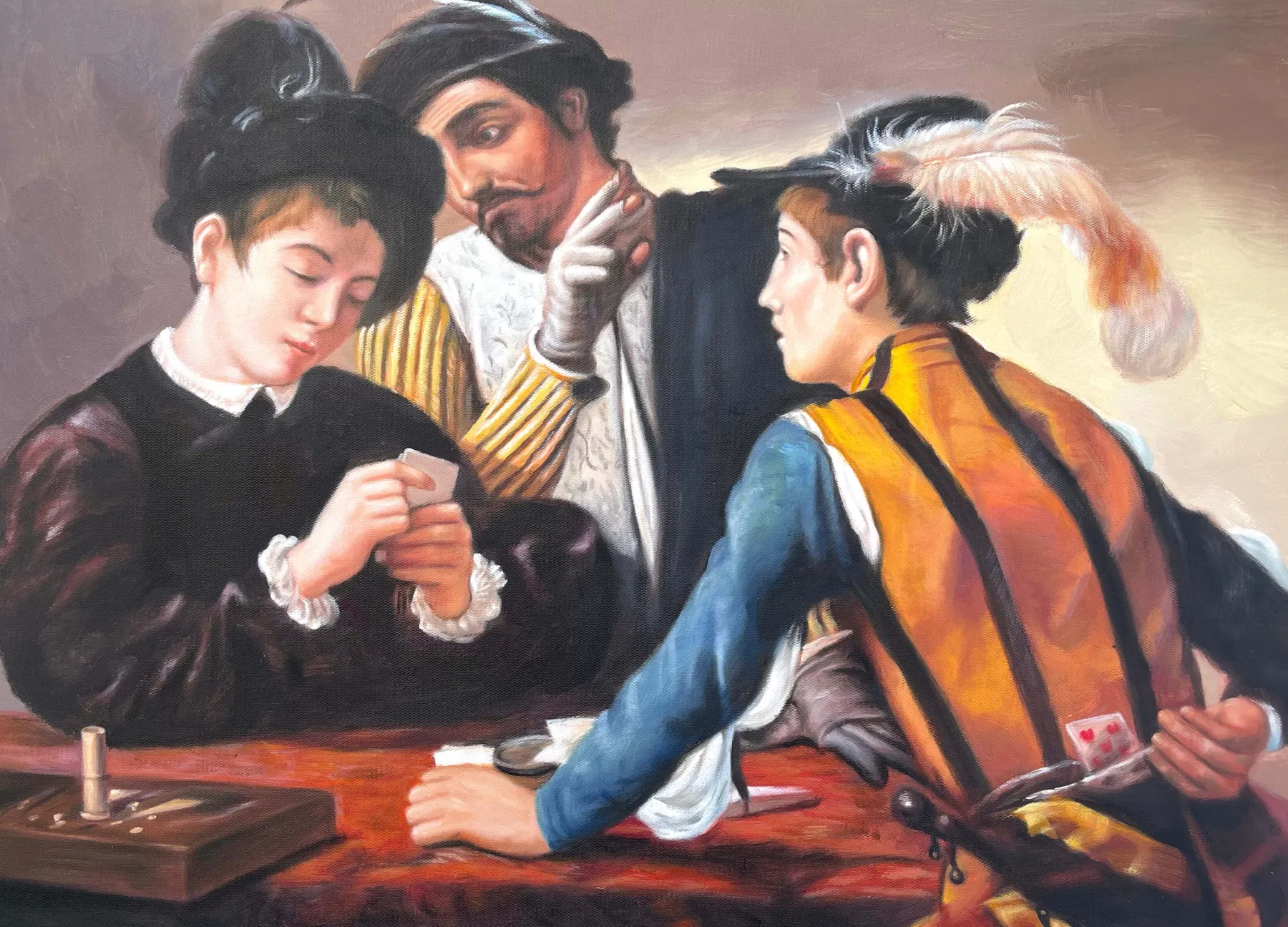 Galerie Mont The Cardsharps - Caravaggio^ Caravage