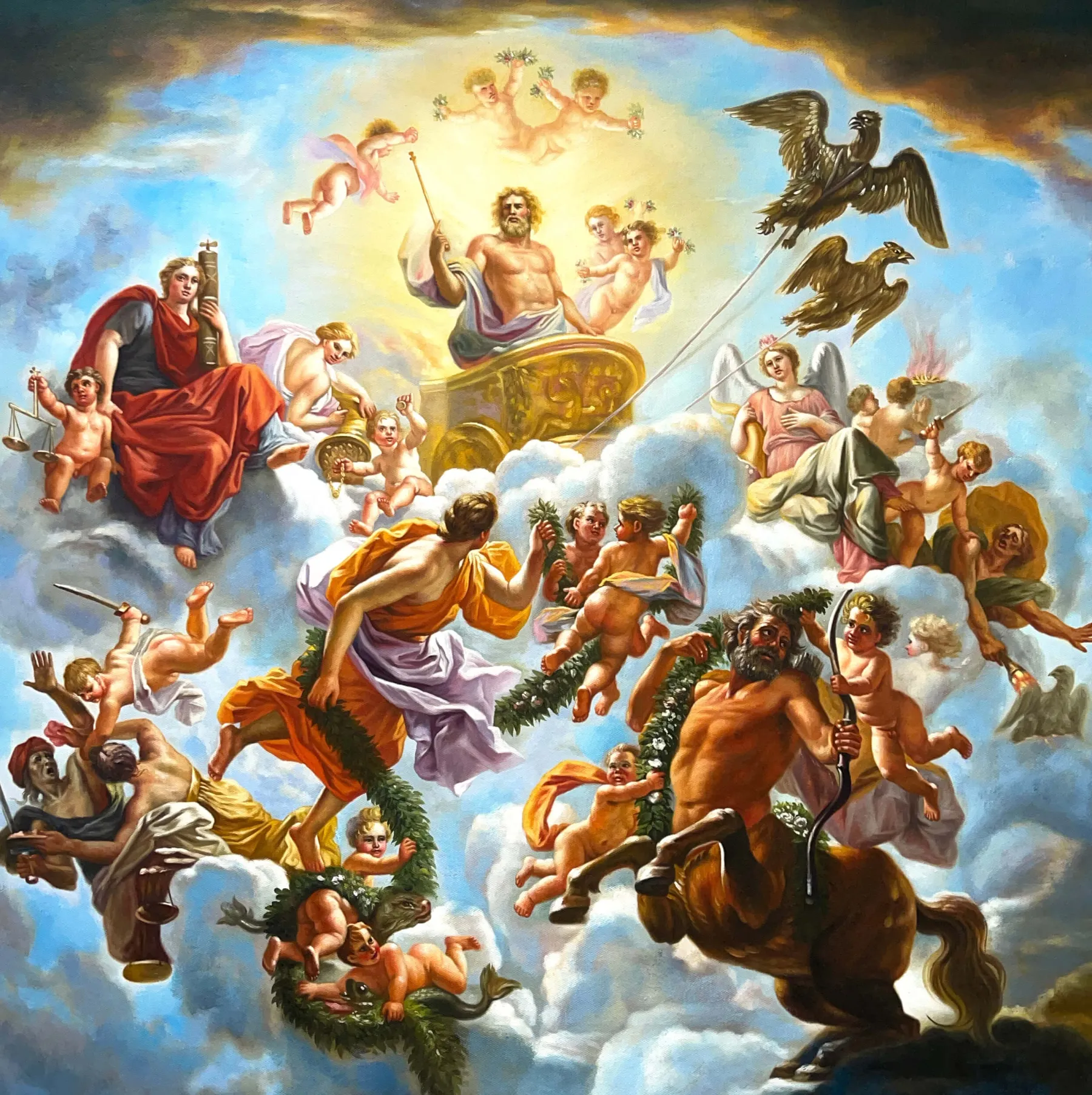 Galerie Mont The chariot of Jupiter between Justice and Piety - Noël-Nicolas Coypel^ Coypel