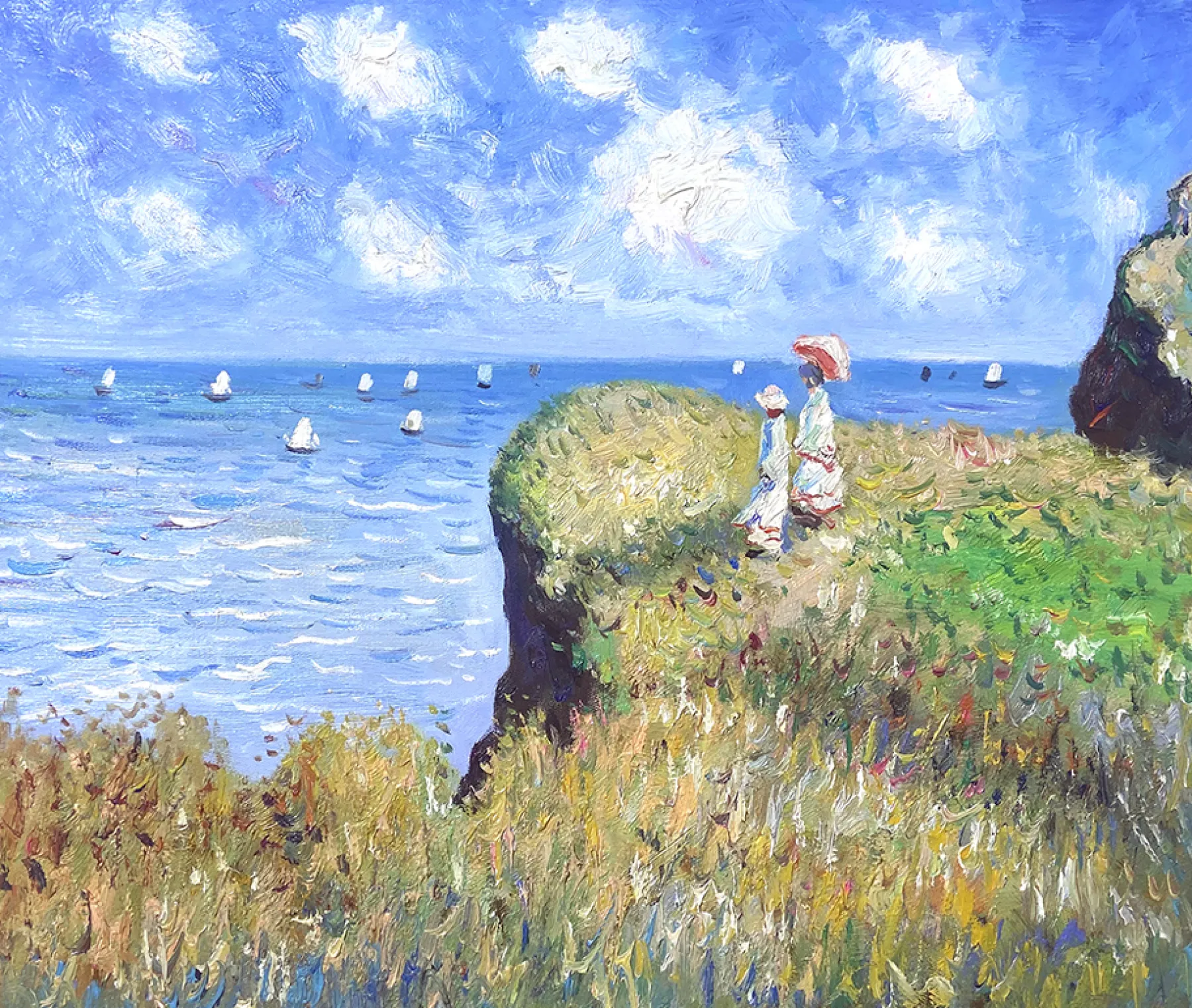 Galerie Mont The Cliff Walk at Pourville - Claude Monet^ Monet