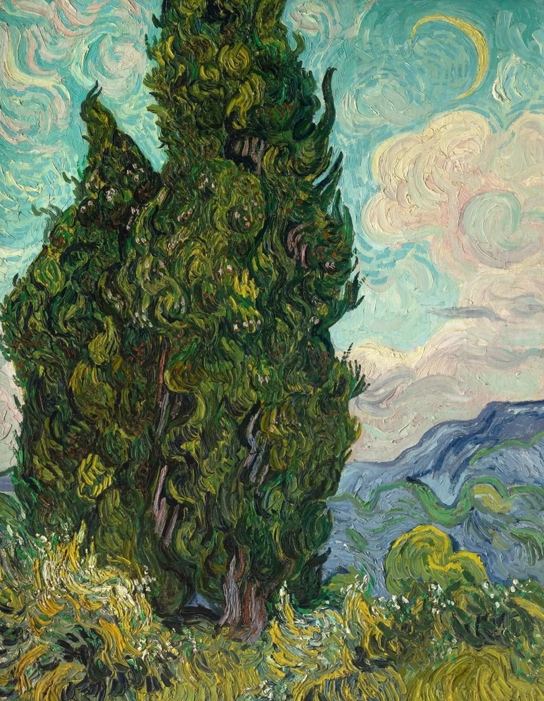 Galerie Mont The Cypresses - Vincent Van Gogh^ Van Gogh