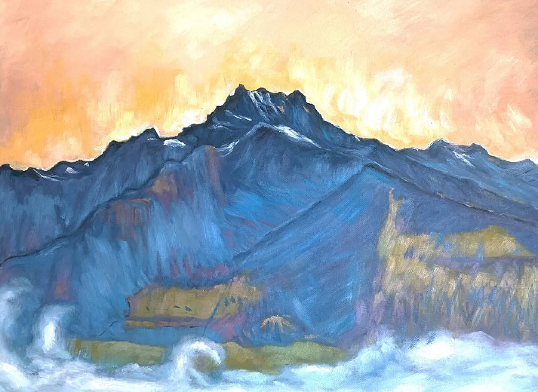 Galerie Mont The Dents du Midi from Chesieres - Ferdinand Hodler^ Hodler