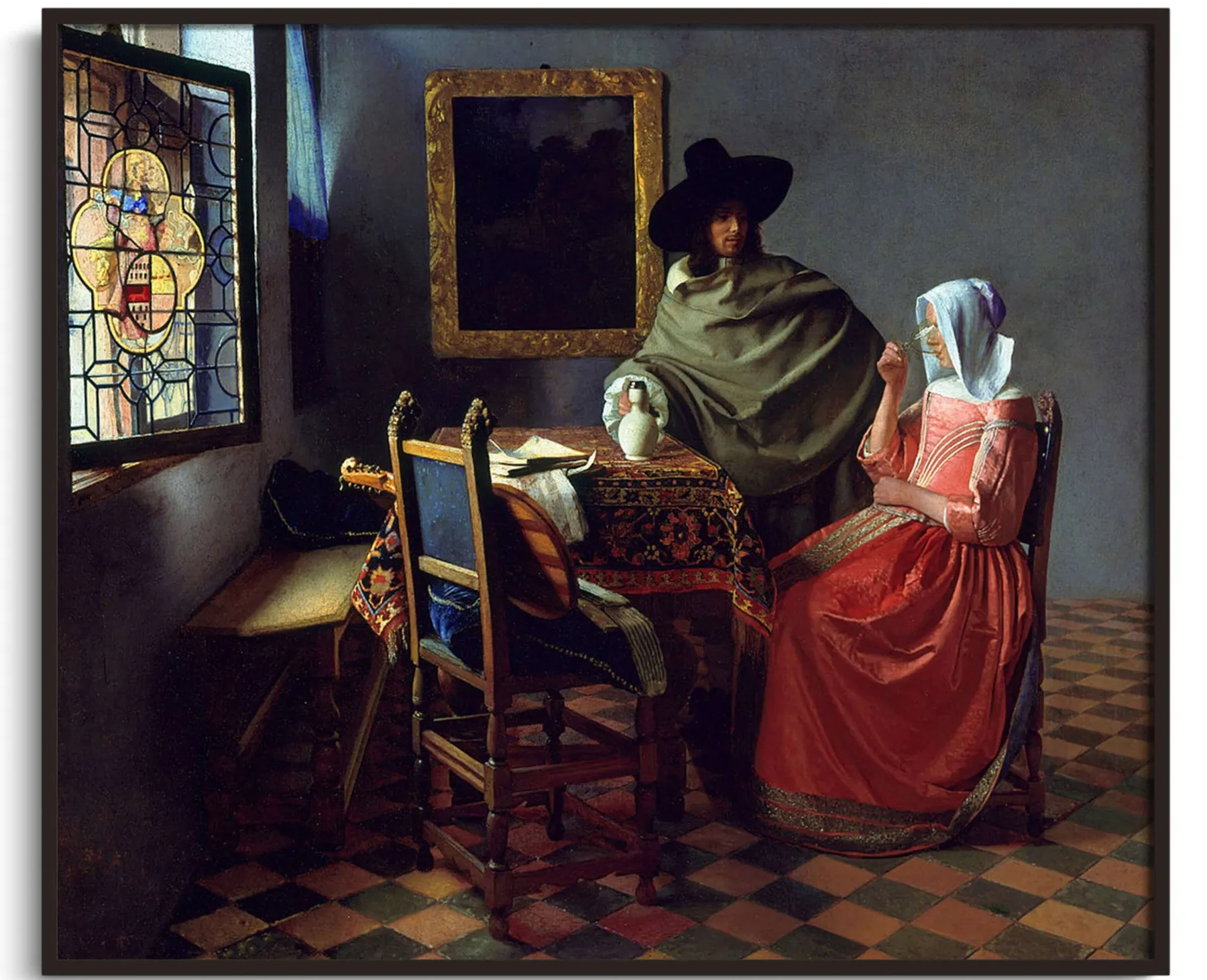 Galerie Mont The Glass of Wine - Johannes Vermeer^ Vermeer