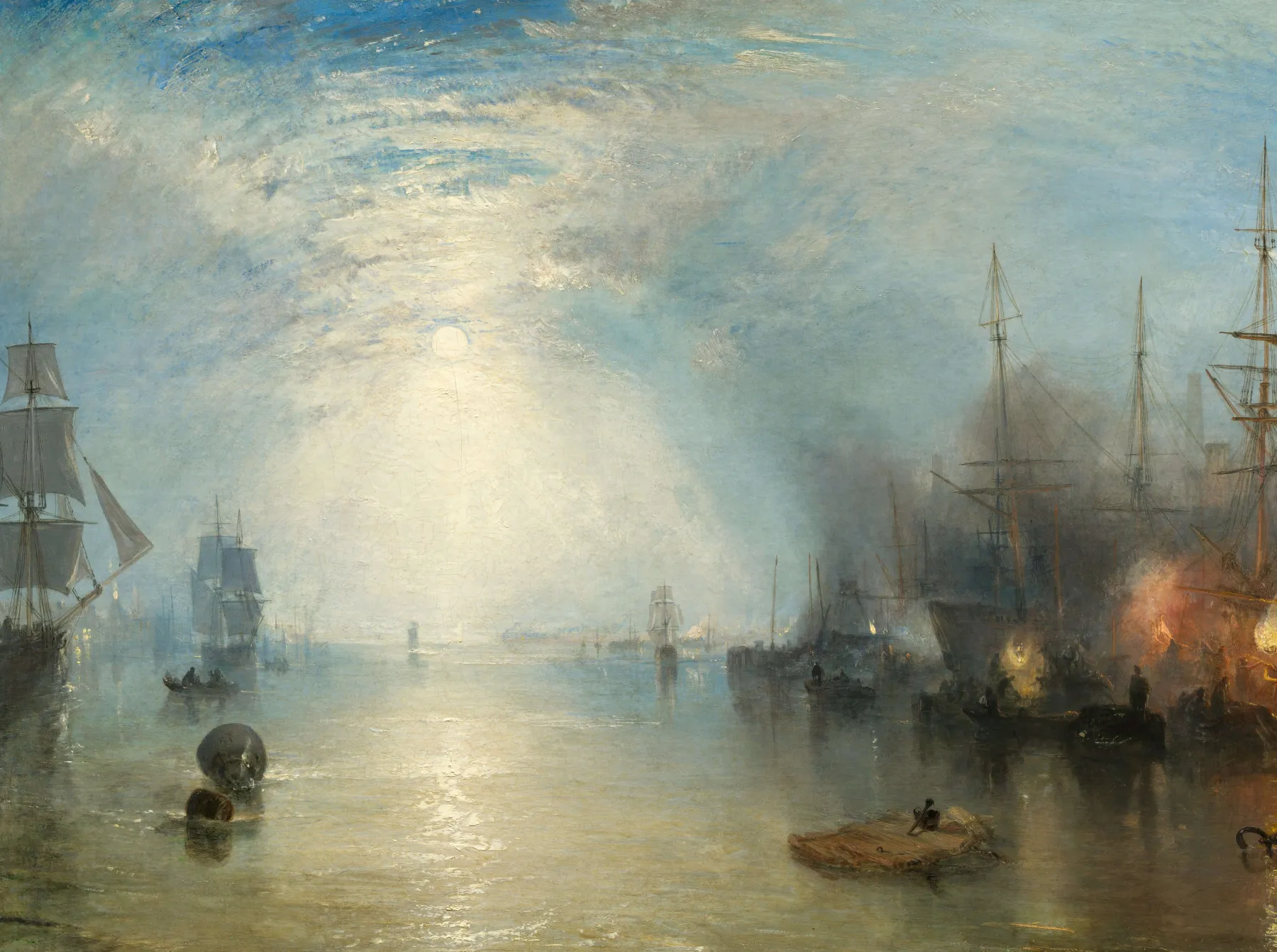 Galerie Mont The keelboats raising the coals in the moonlight - William Turner^ Turner