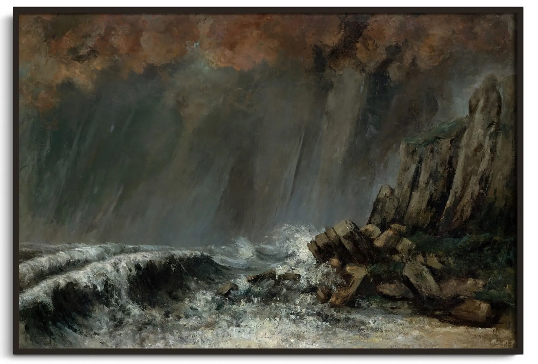 Galerie Mont The Stormy Sea - Gustave Courbet^ Courbet