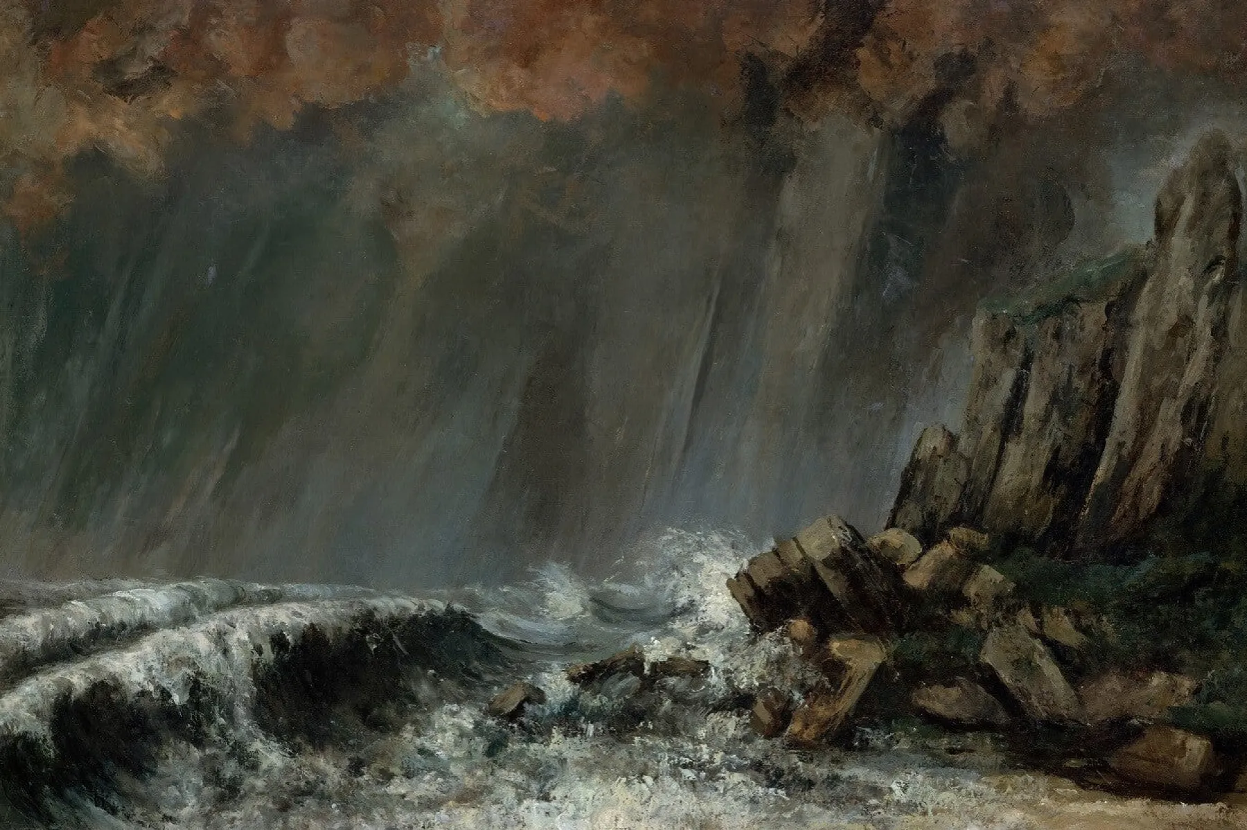 Galerie Mont The Stormy Sea - Gustave Courbet^ Courbet