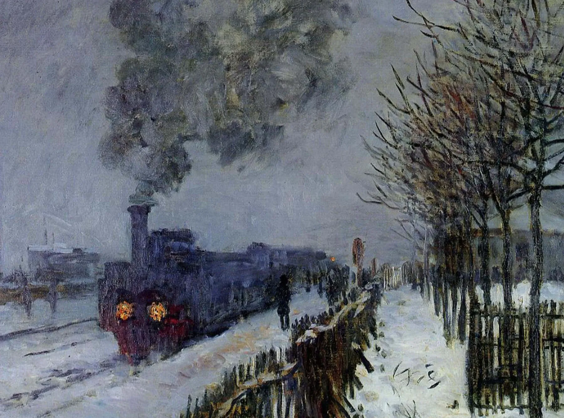 Galerie Mont The Train in the Snow - Claude Monet^ Monet