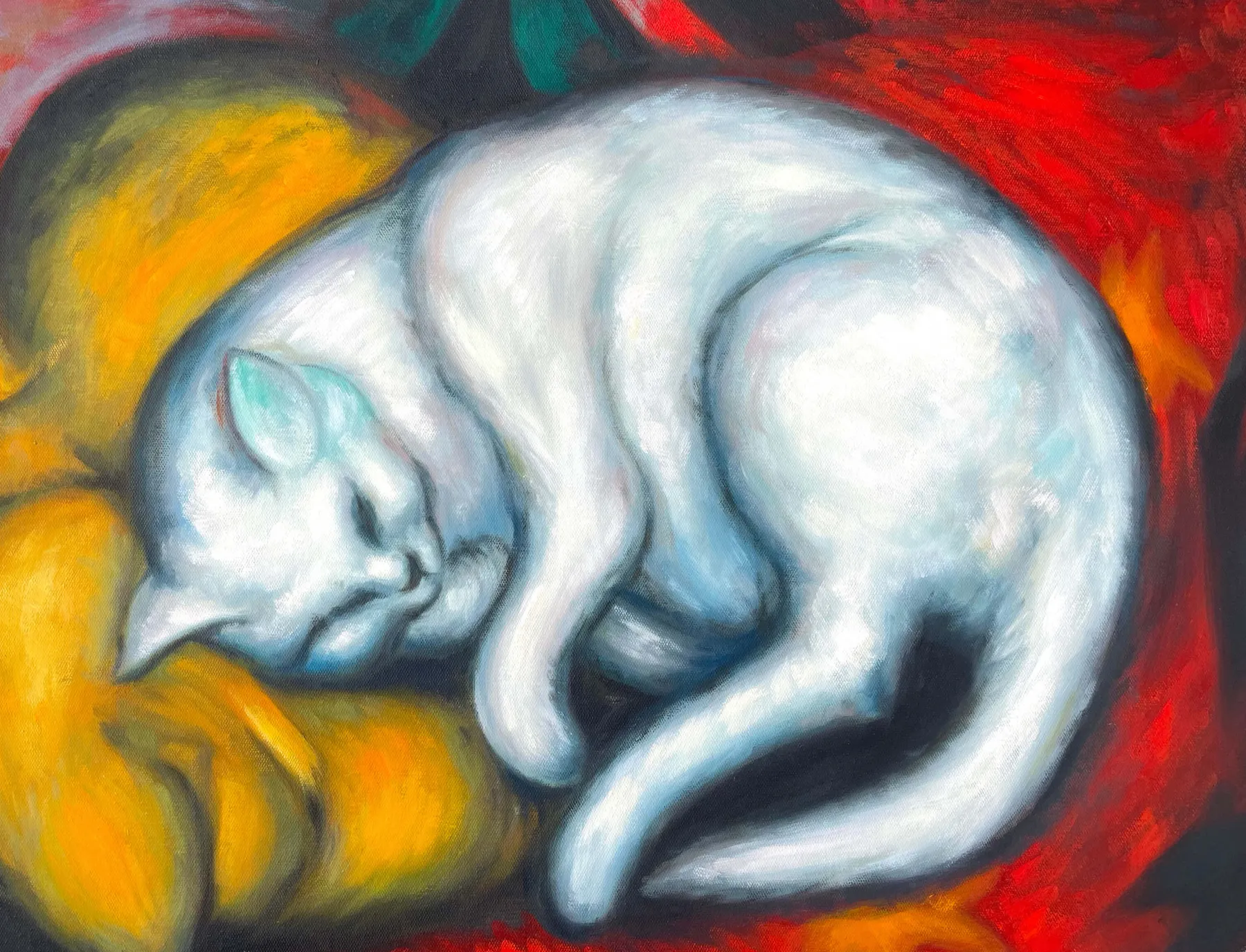Galerie Mont The white cat - Franz Marc^ Franz Marc