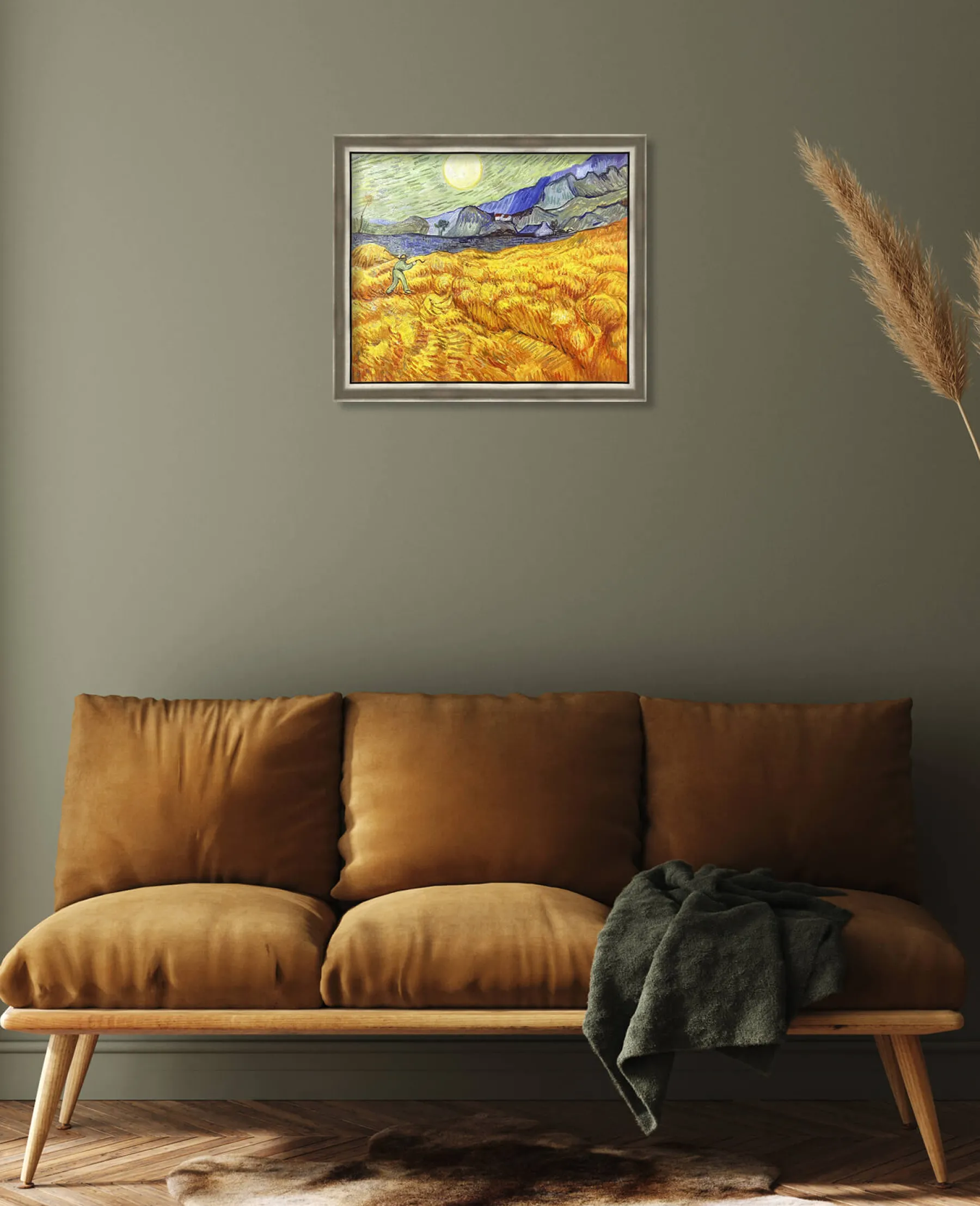 Galerie Mont Wheat Field Behind Saint‑Paul Hospital with a Reaper - Vincent Van Gogh^ Van Gogh