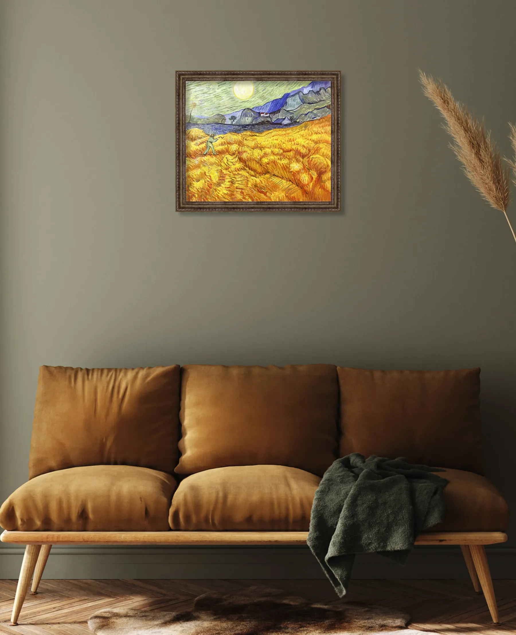 Galerie Mont Wheat Field Behind Saint‑Paul Hospital with a Reaper - Vincent Van Gogh^ Van Gogh