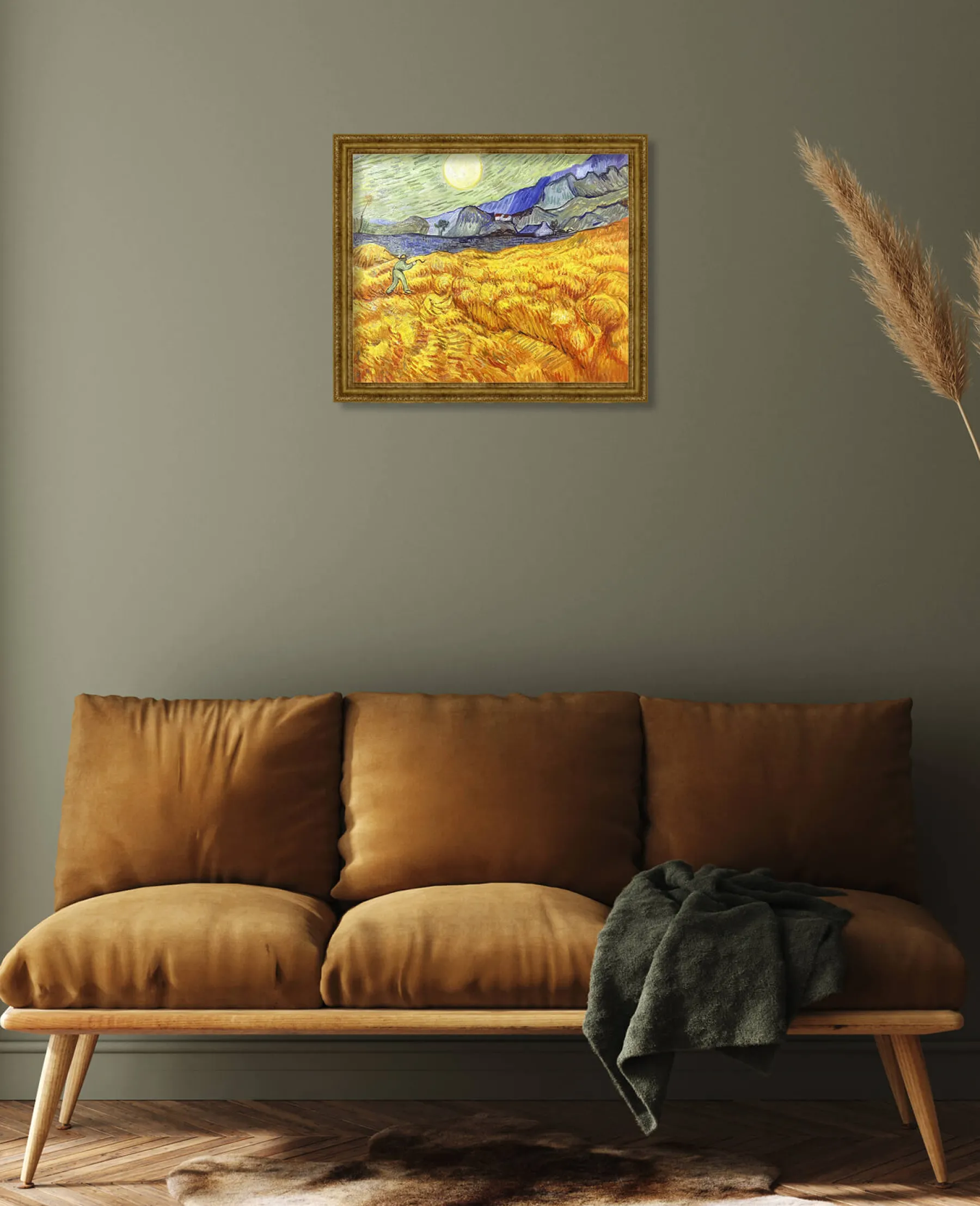 Galerie Mont Wheat Field Behind Saint‑Paul Hospital with a Reaper - Vincent Van Gogh^ Van Gogh