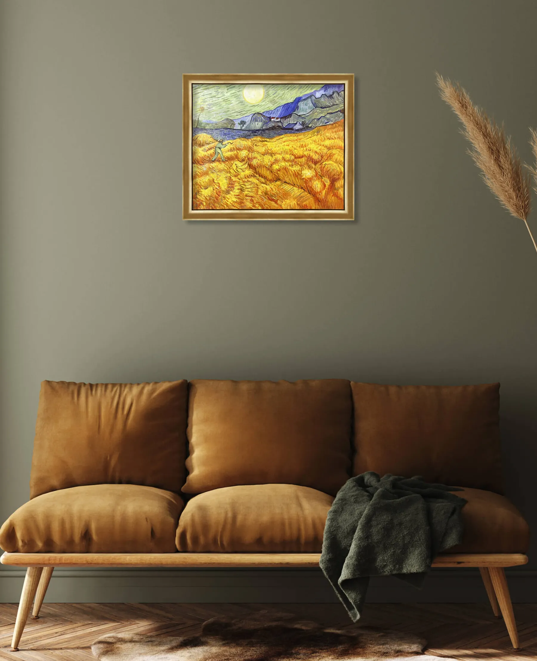 Galerie Mont Wheat Field Behind Saint‑Paul Hospital with a Reaper - Vincent Van Gogh^ Van Gogh