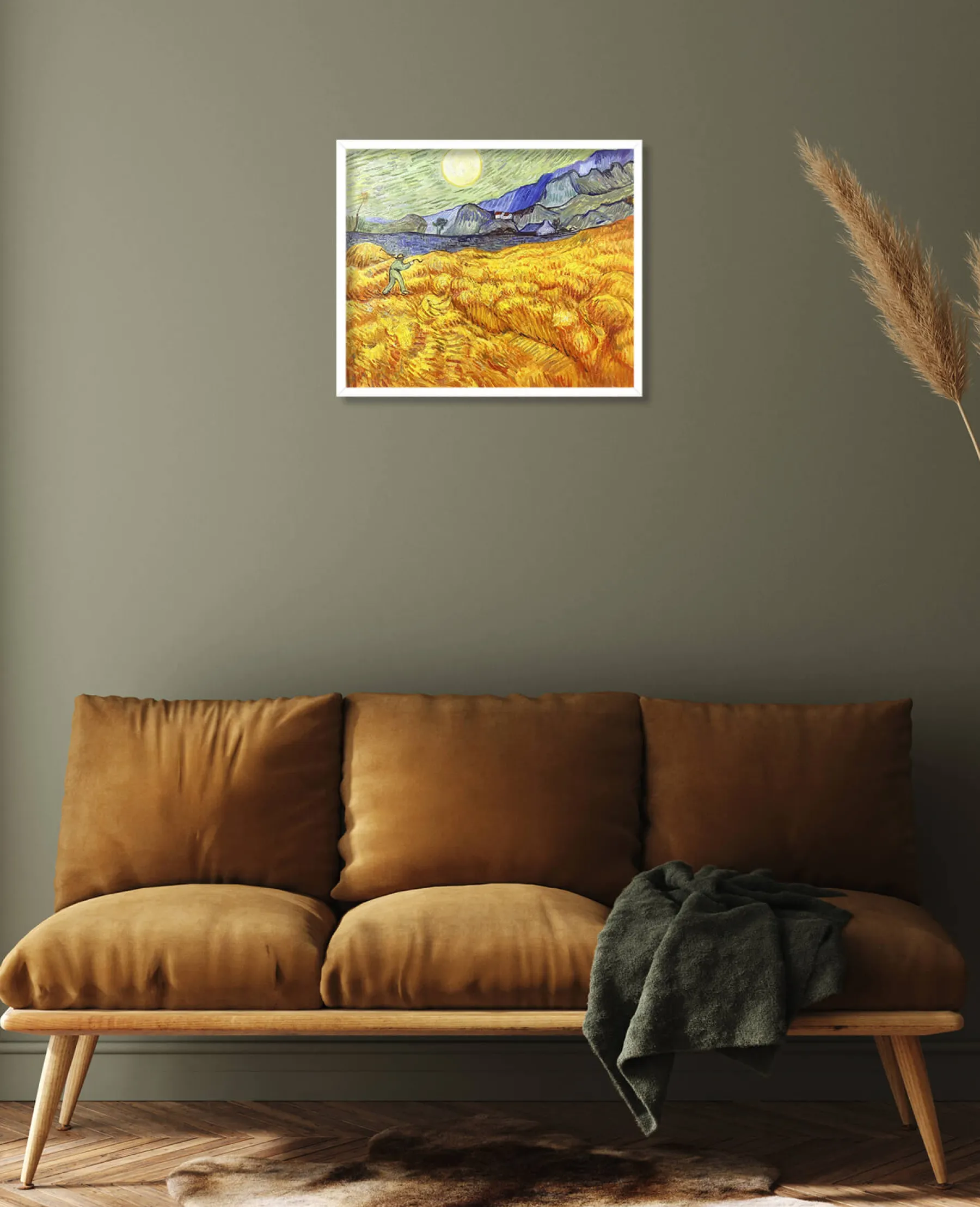 Galerie Mont Wheat Field Behind Saint‑Paul Hospital with a Reaper - Vincent Van Gogh^ Van Gogh