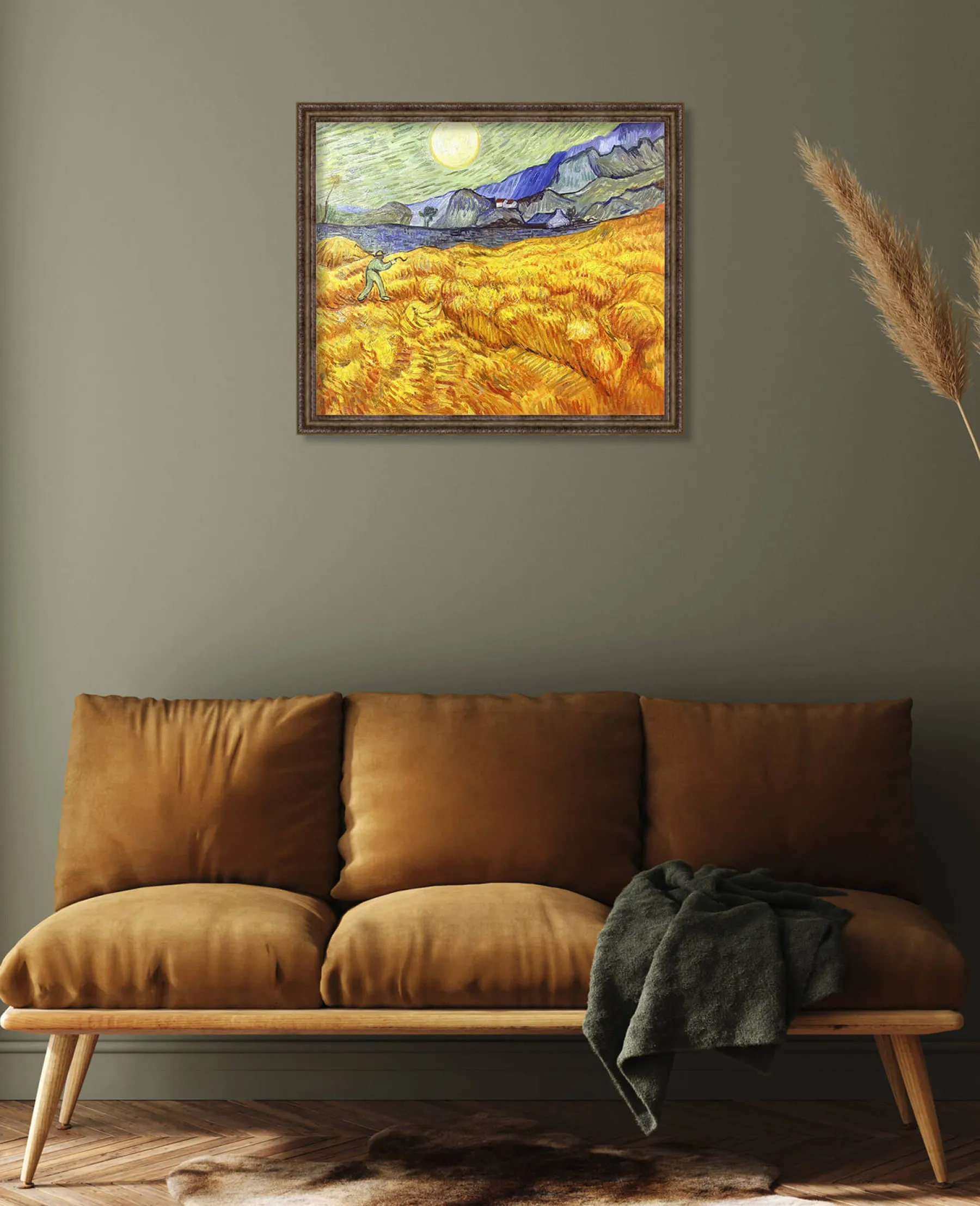 Galerie Mont Wheat Field Behind Saint‑Paul Hospital with a Reaper - Vincent Van Gogh^ Van Gogh