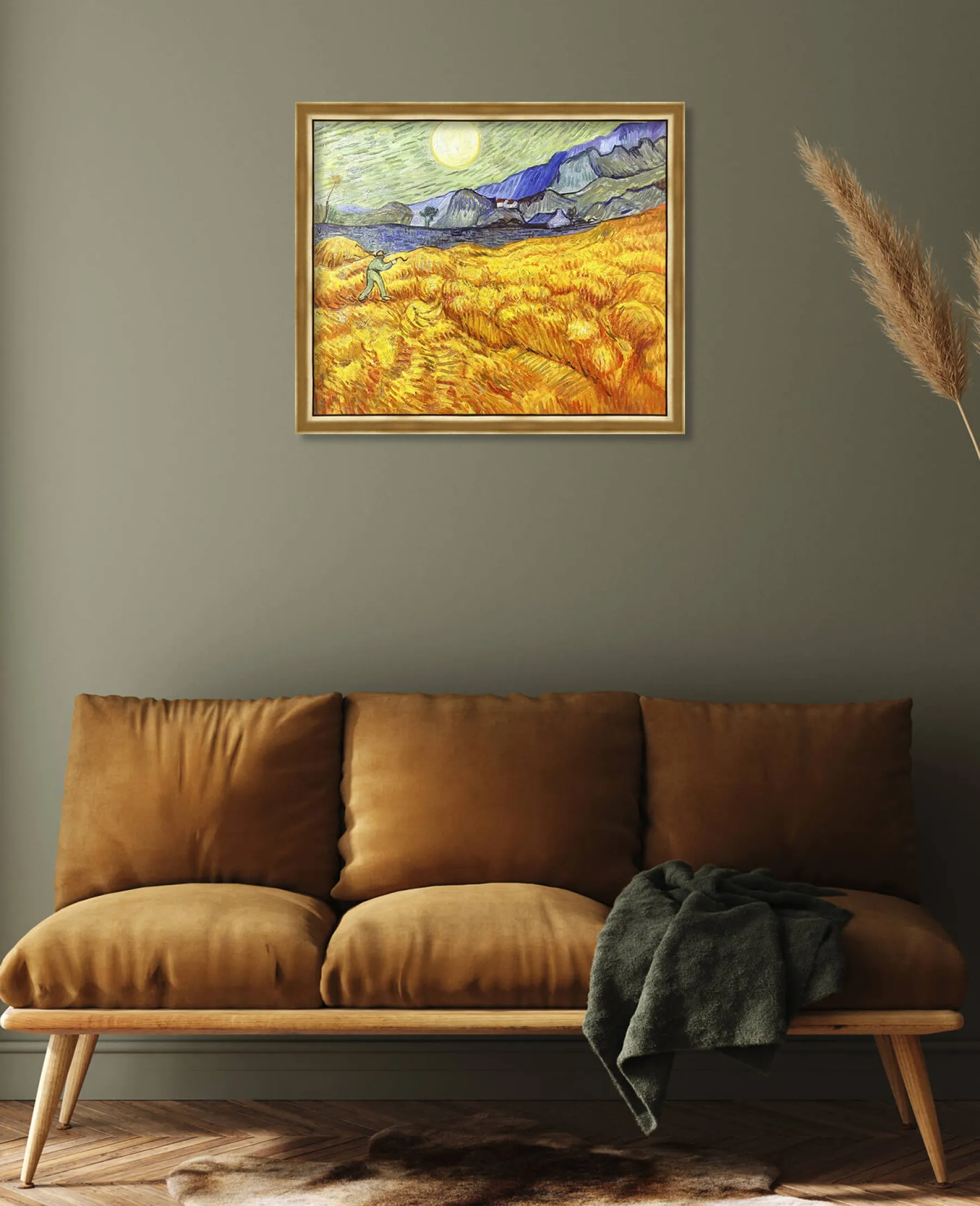 Galerie Mont Wheat Field Behind Saint‑Paul Hospital with a Reaper - Vincent Van Gogh^ Van Gogh