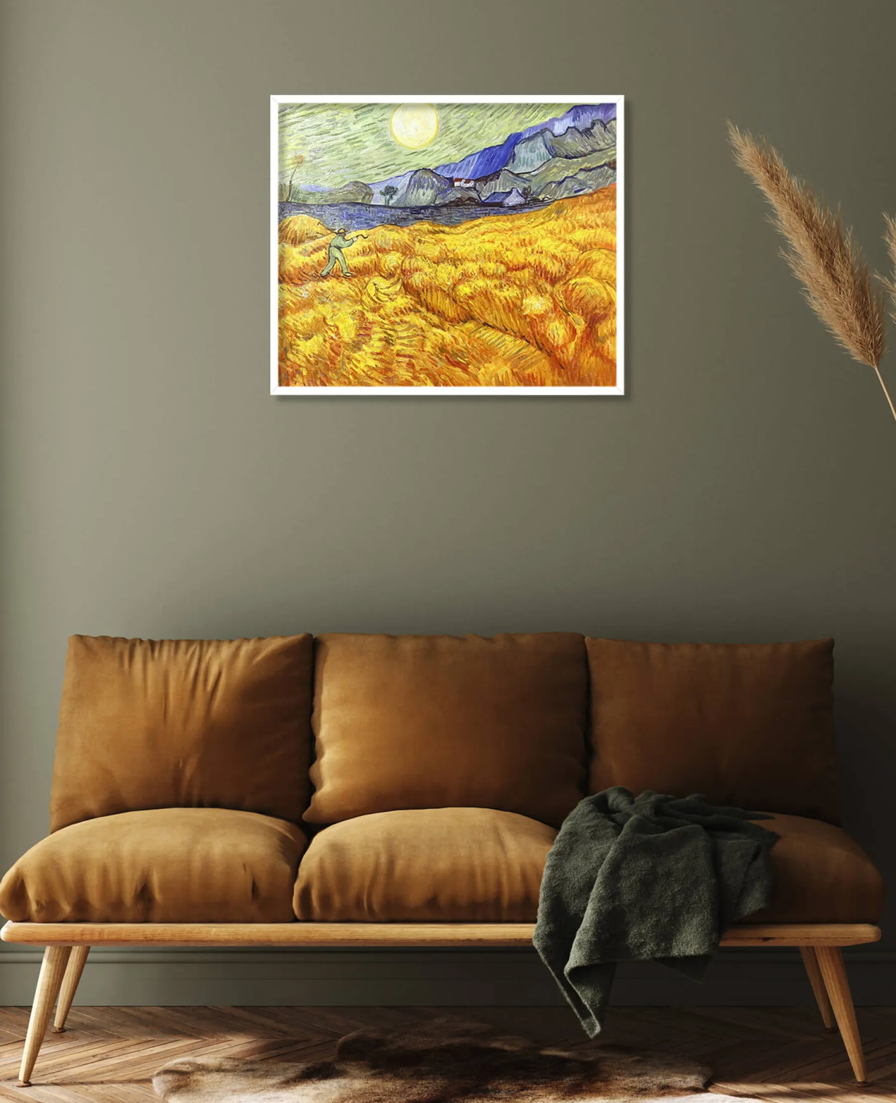 Galerie Mont Wheat Field Behind Saint‑Paul Hospital with a Reaper - Vincent Van Gogh^ Van Gogh