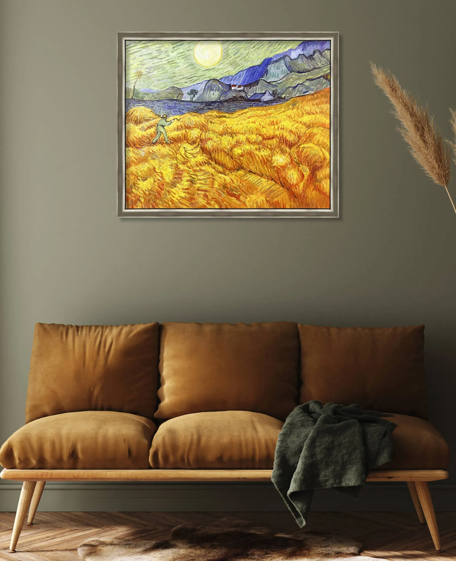 Galerie Mont Wheat Field Behind Saint‑Paul Hospital with a Reaper - Vincent Van Gogh^ Van Gogh