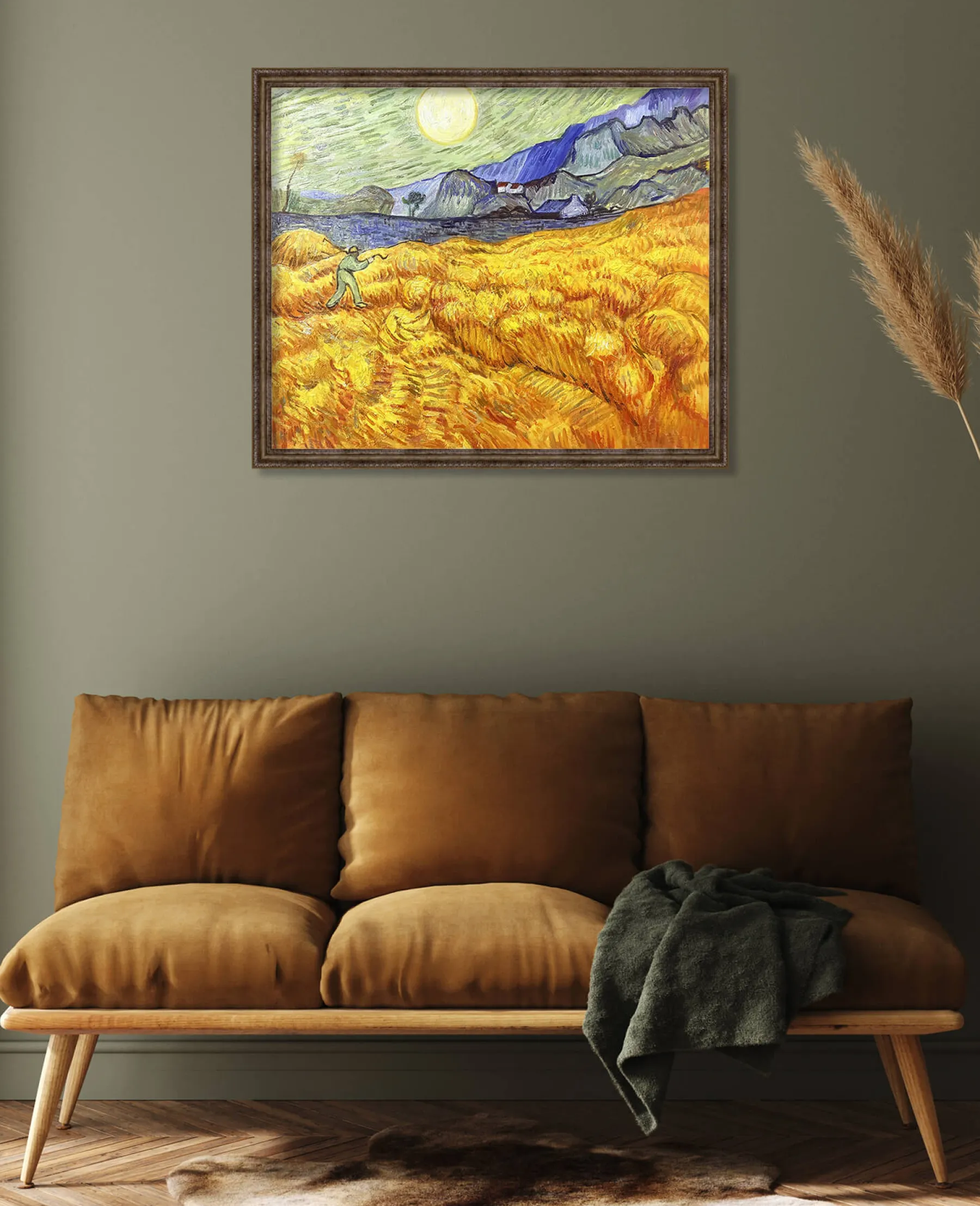 Galerie Mont Wheat Field Behind Saint‑Paul Hospital with a Reaper - Vincent Van Gogh^ Van Gogh