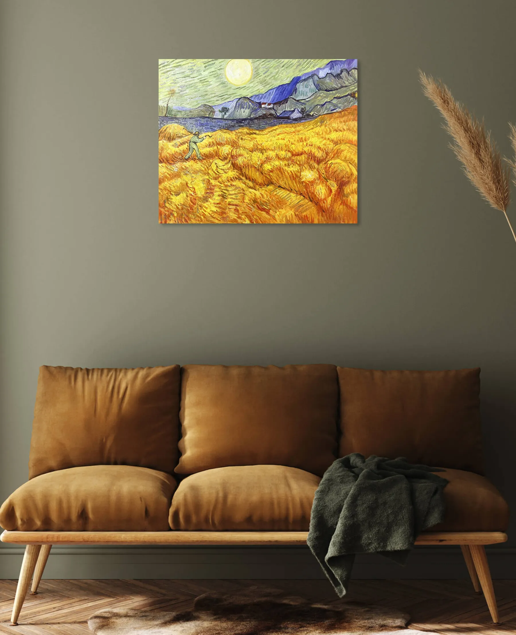 Galerie Mont Wheat Field Behind Saint‑Paul Hospital with a Reaper - Vincent Van Gogh^ Van Gogh