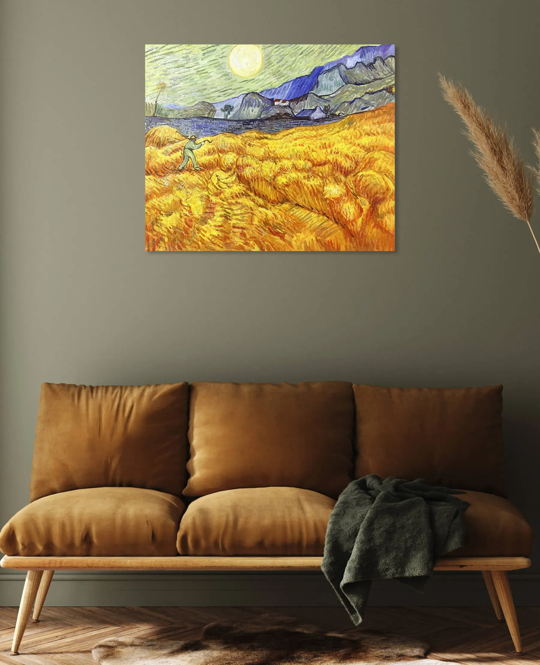 Galerie Mont Wheat Field Behind Saint‑Paul Hospital with a Reaper - Vincent Van Gogh^ Van Gogh