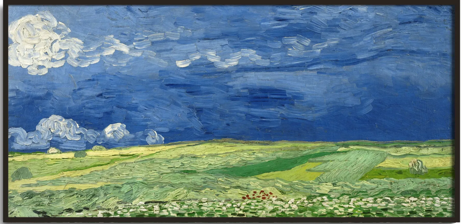 Galerie Mont Wheat field under storm clouds - Vincent Van Gogh^ Van Gogh